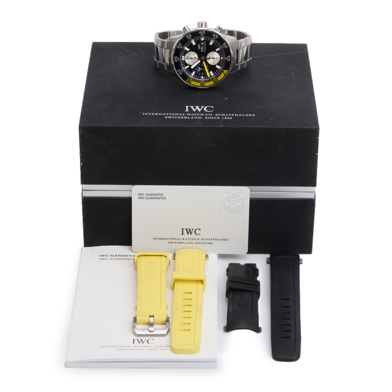 IWC Stainless Steel Aquatimer 44 MM Automatic Chronograph Watch Back Dial IW376701 w/ Box, Papers & Extra Straps