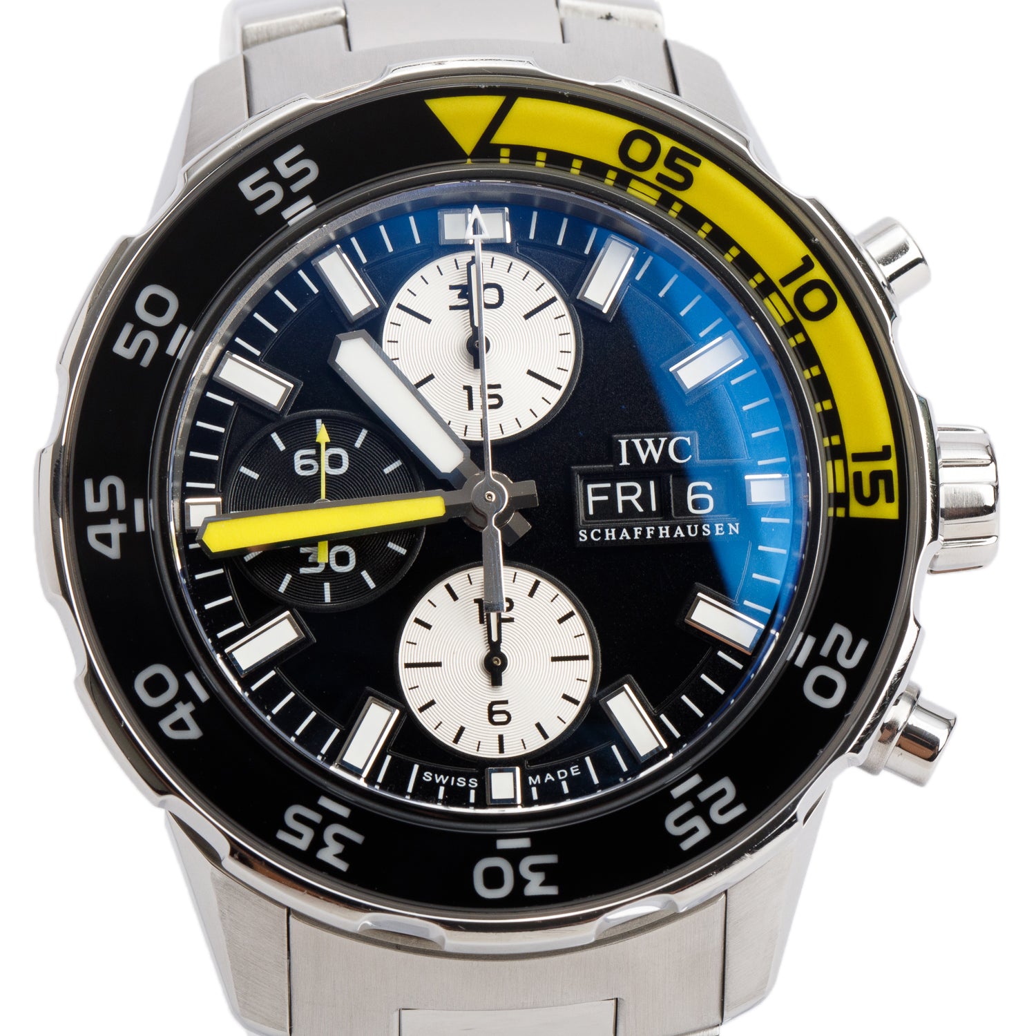 IWC Stainless Steel Aquatimer 44 MM Automatic Chronograph Watch Back Dial IW376701 w/ Box, Papers & Extra Straps