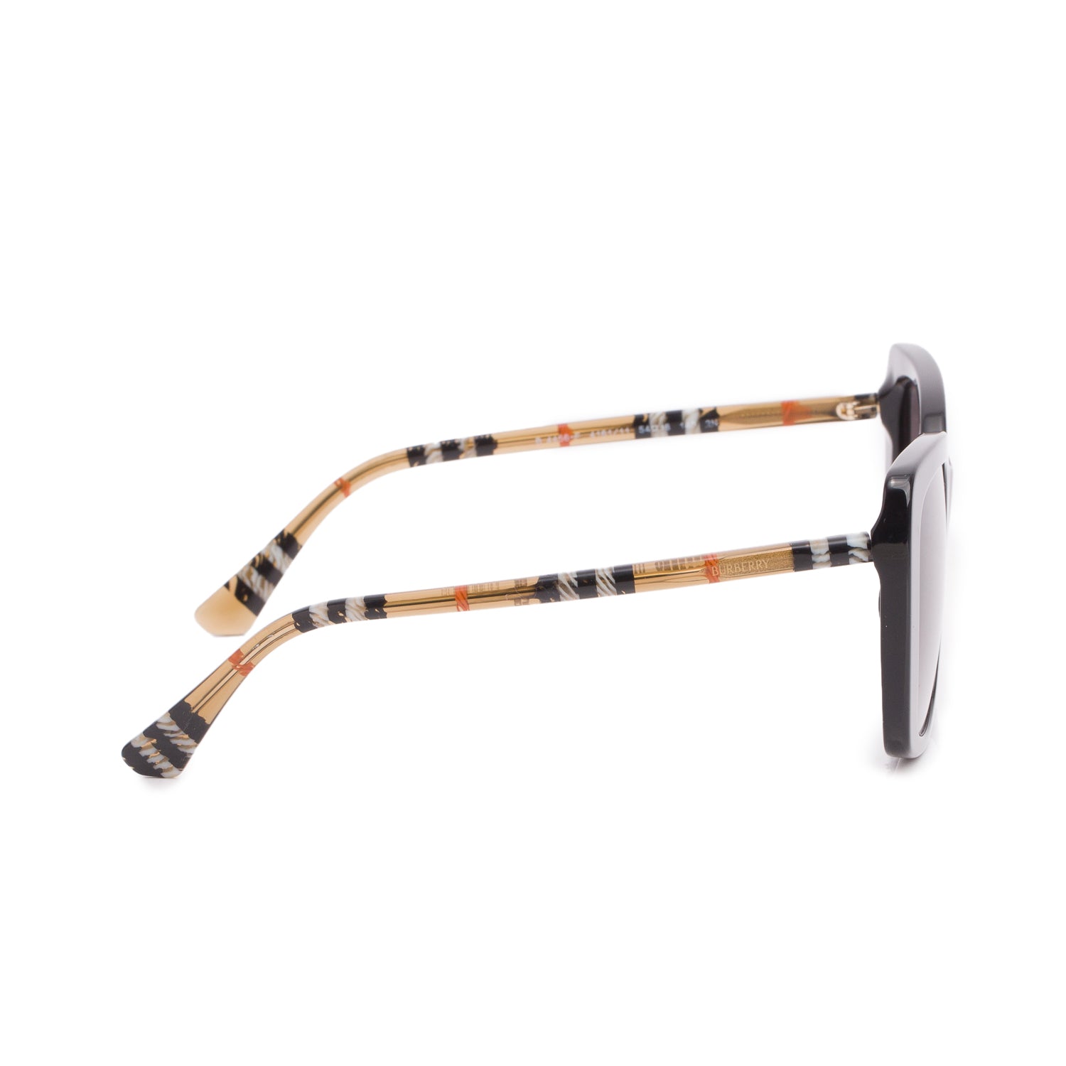 Burberry BE 4456 Black/House Check Acetate Square Sunglasses