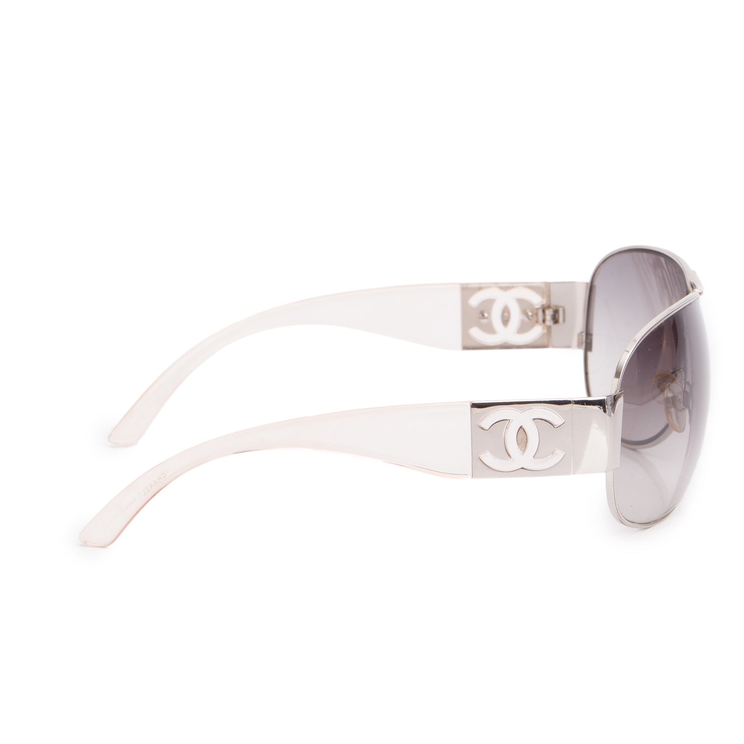Chanel 4128 Silver Aviator Sunglasses w/ Case