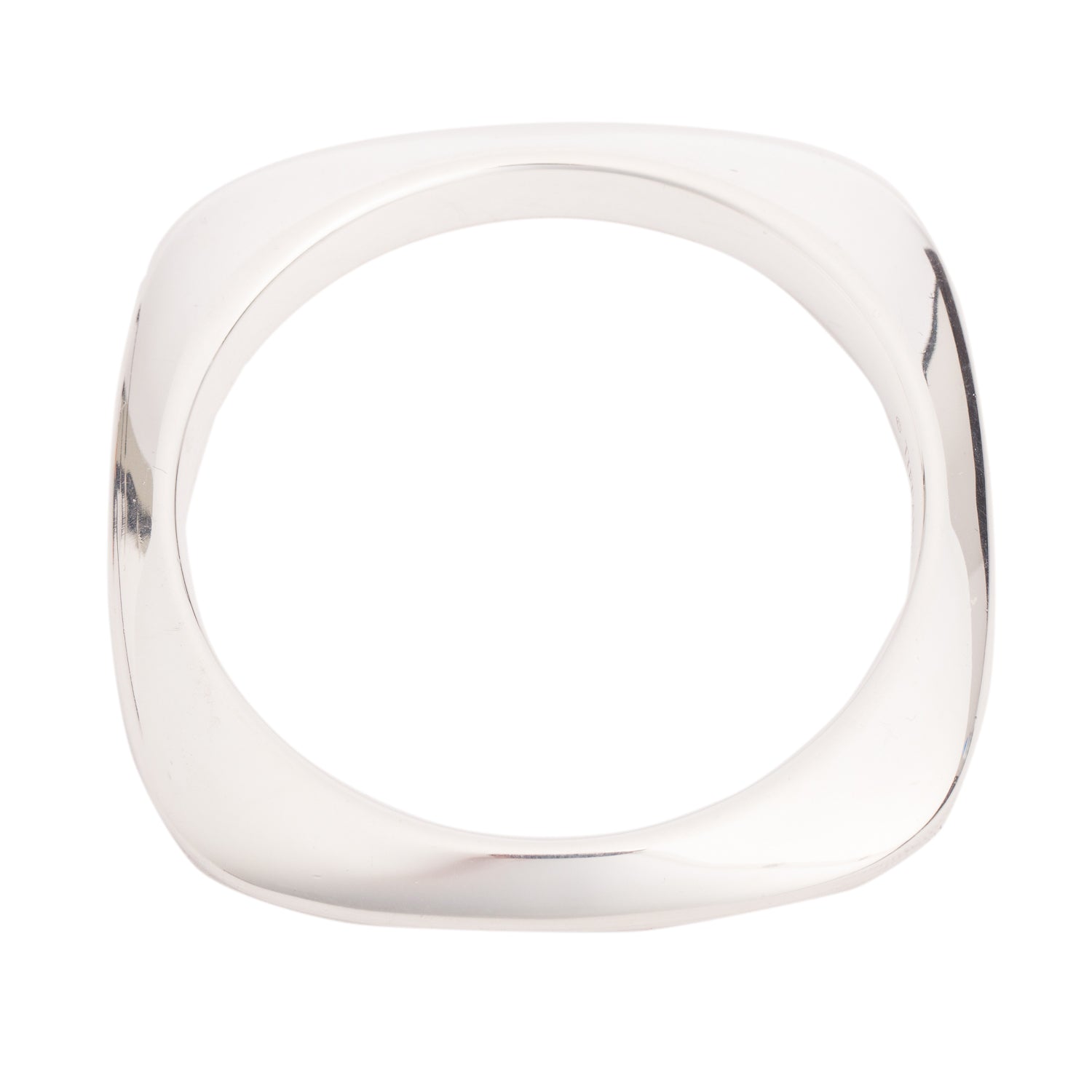 Tiffany & Co. Sterling Silver Square Cushion Bangle Bracelet