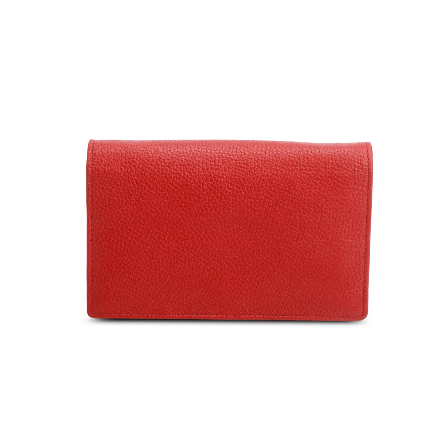 Gucci Red Pebbled Calfskin Soho Wallet on Chain w/ Box