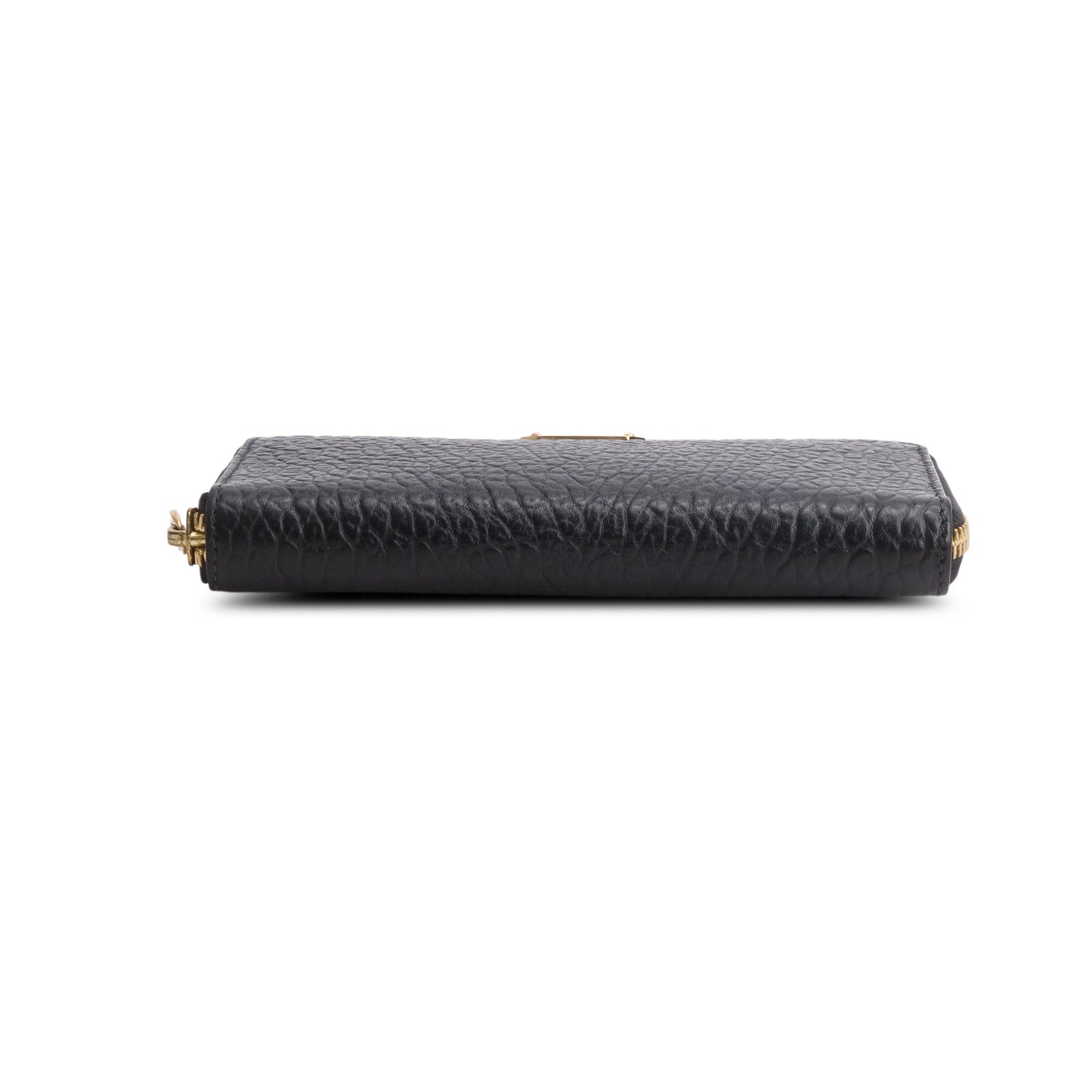 Burberry Black Grained Leather Alvington Continental Zip Wallet w/ Box