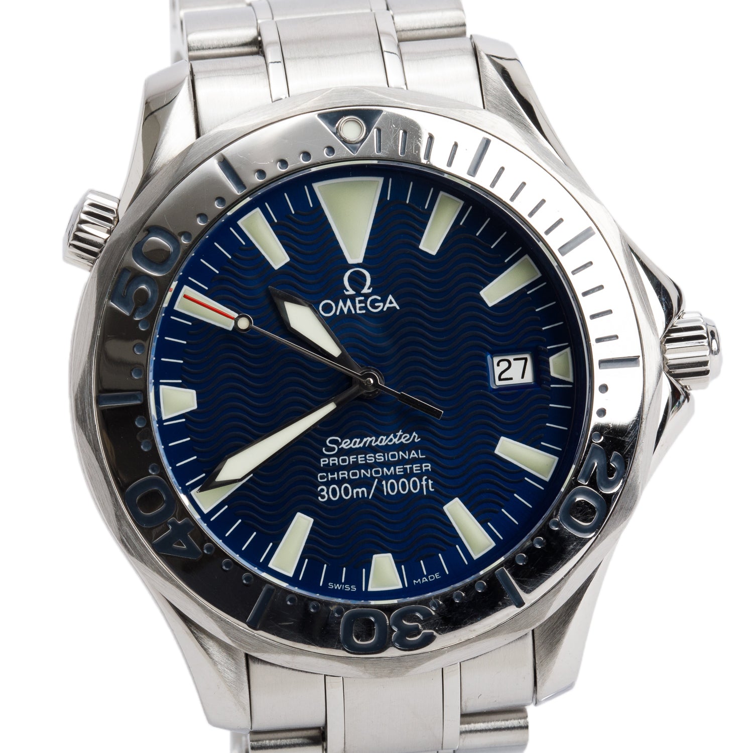 Omega Stainless Steel Seamaster Diver 41 MM 300M Professional Chronometer Automatic Watch Blue Dial