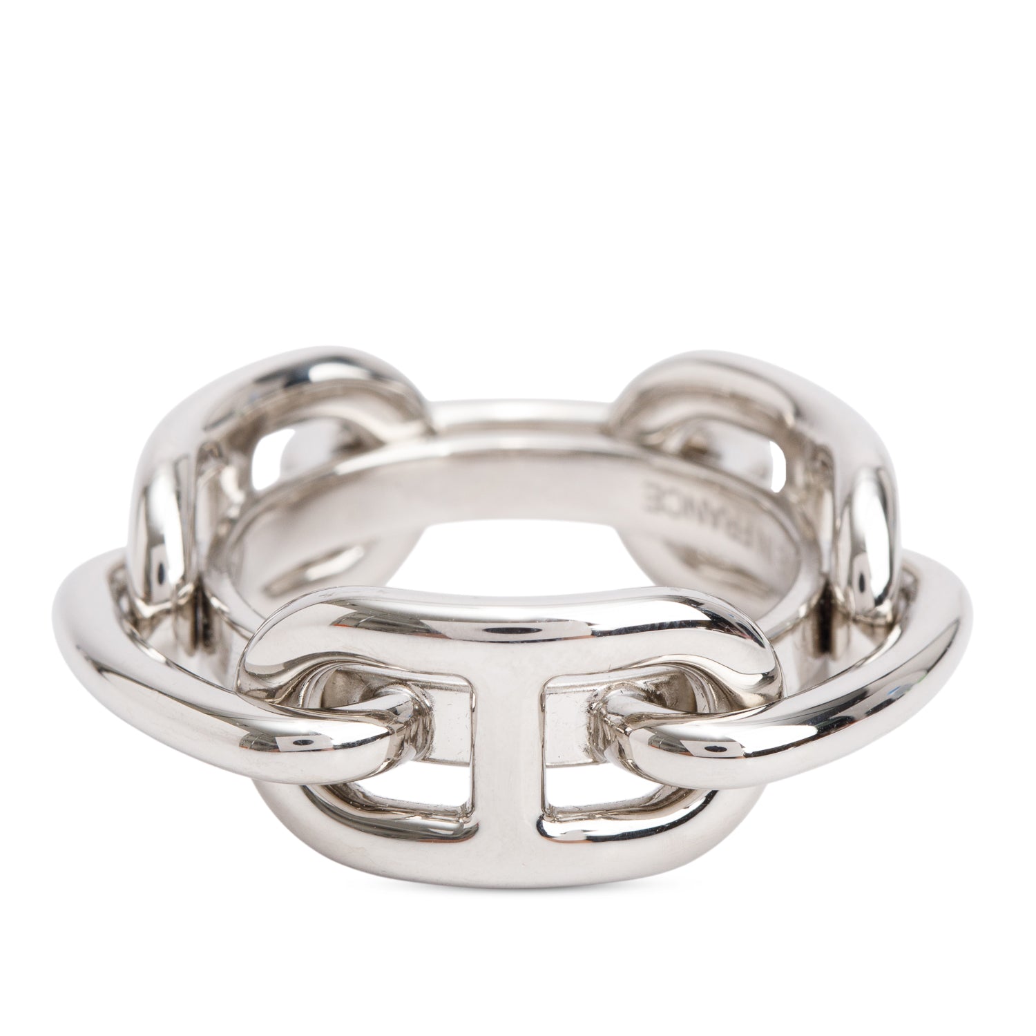 Hermes Palladium-Plated Metal Regate Scarf Ring w/ Box