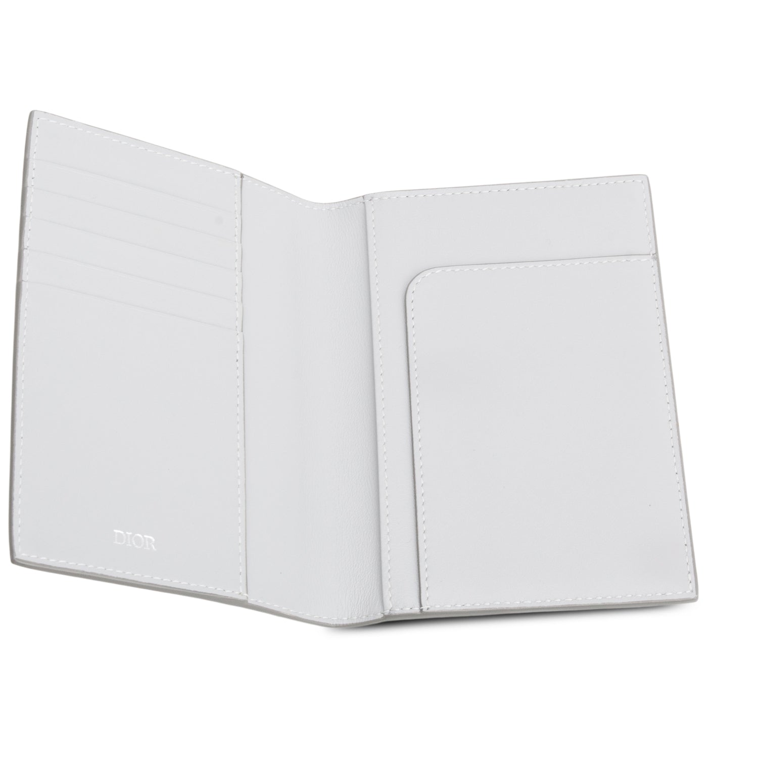 Christian Dior 2022 Grey Calfskin CD Diamond Canvas Passport Holder