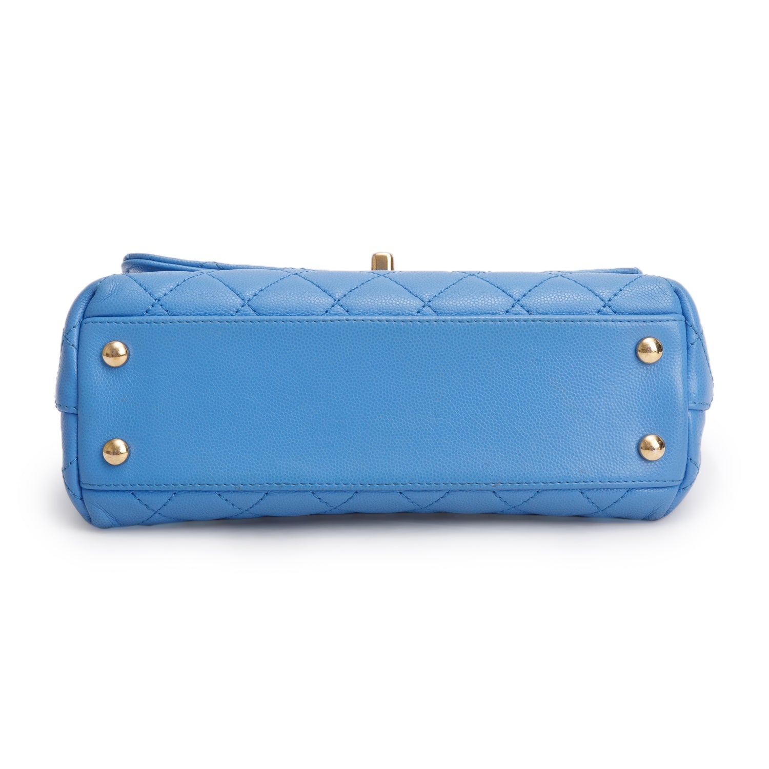 Chanel Blue Caviar Quilted Mini Coco Top Handle Flap Bag
