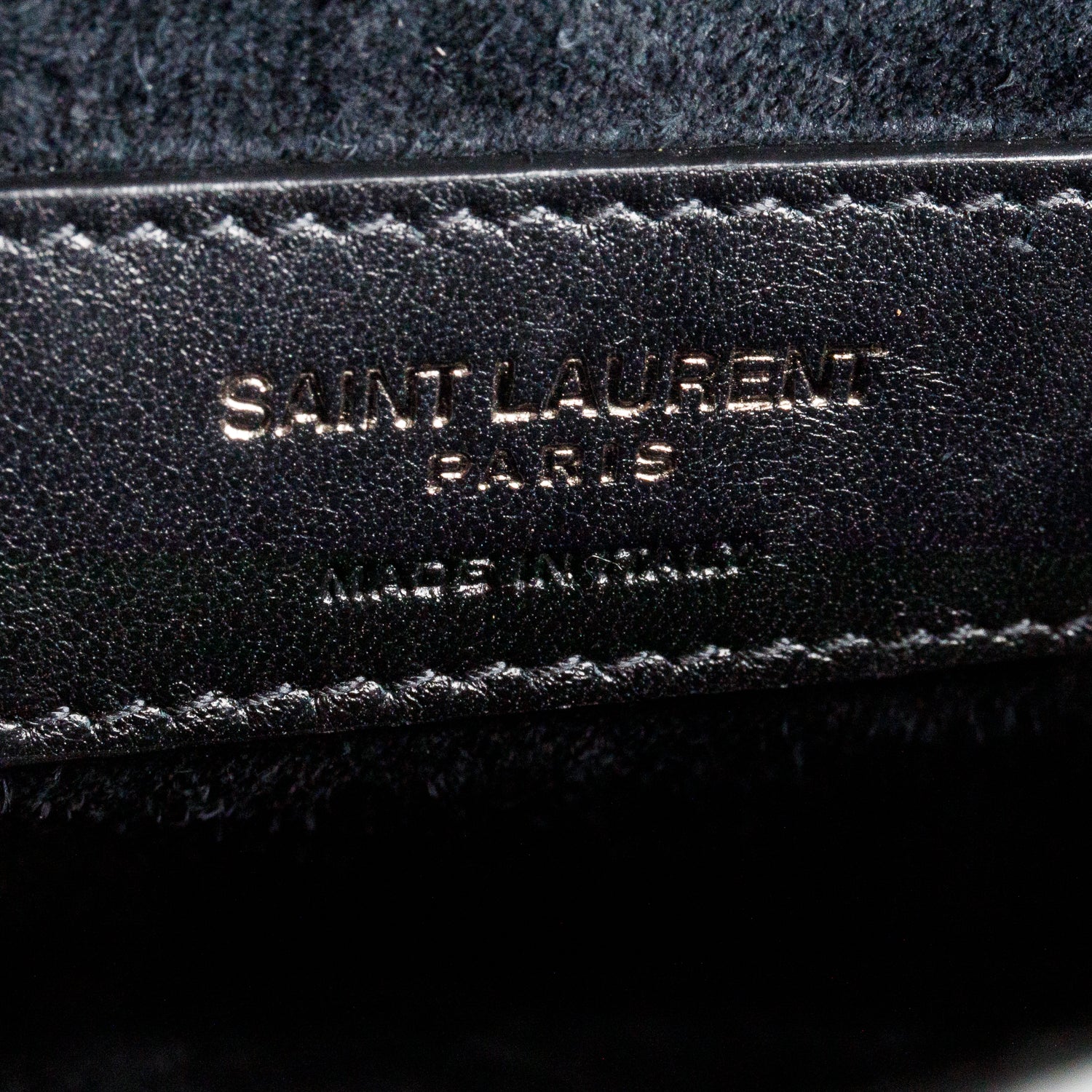 Saint Laurent 2021 Black Croc Embossed Calfskin Monochrome Medium Sunset Bag w/ Box