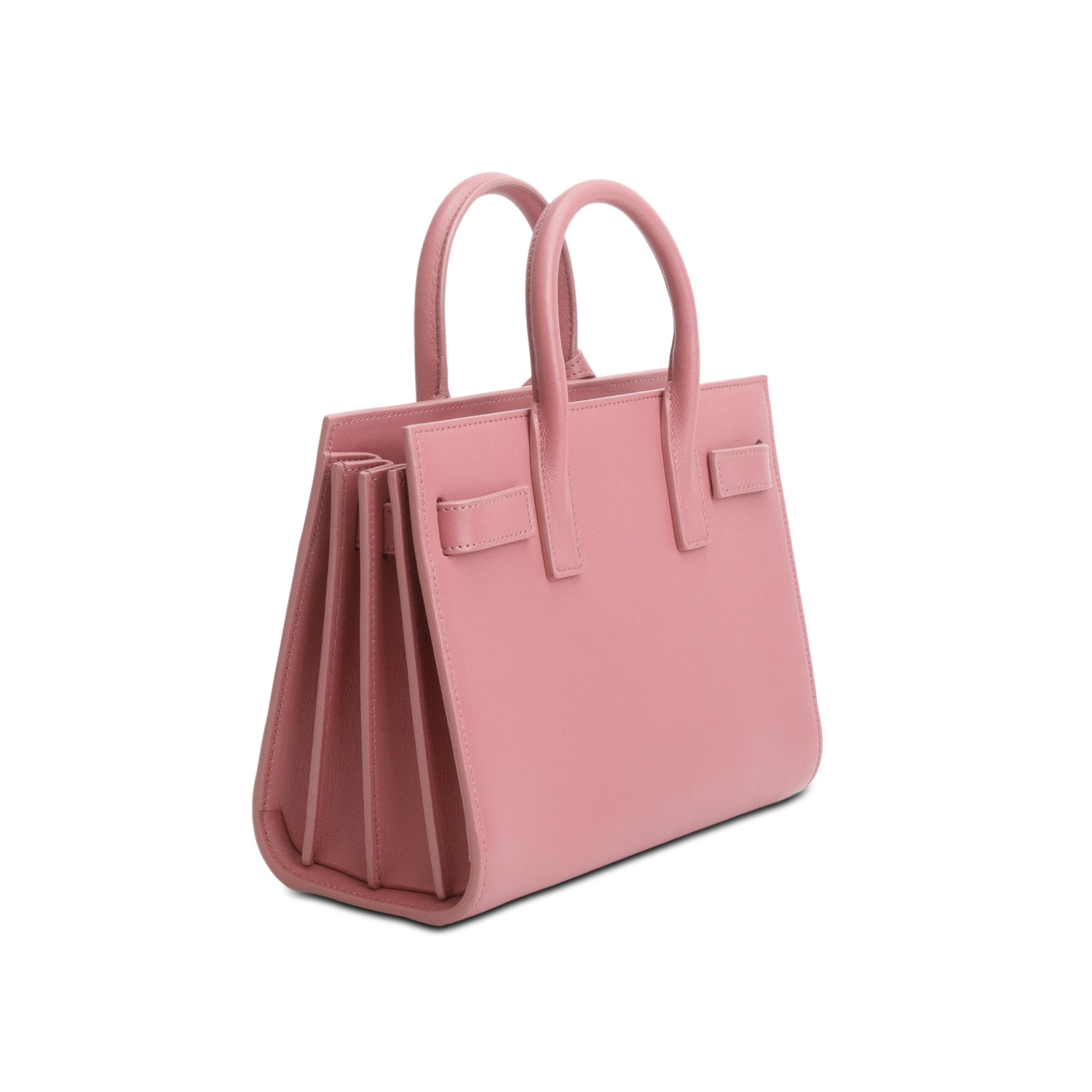 Saint Laurent Pink Calfskin Leather Nano Sac De Jour w/ Strap