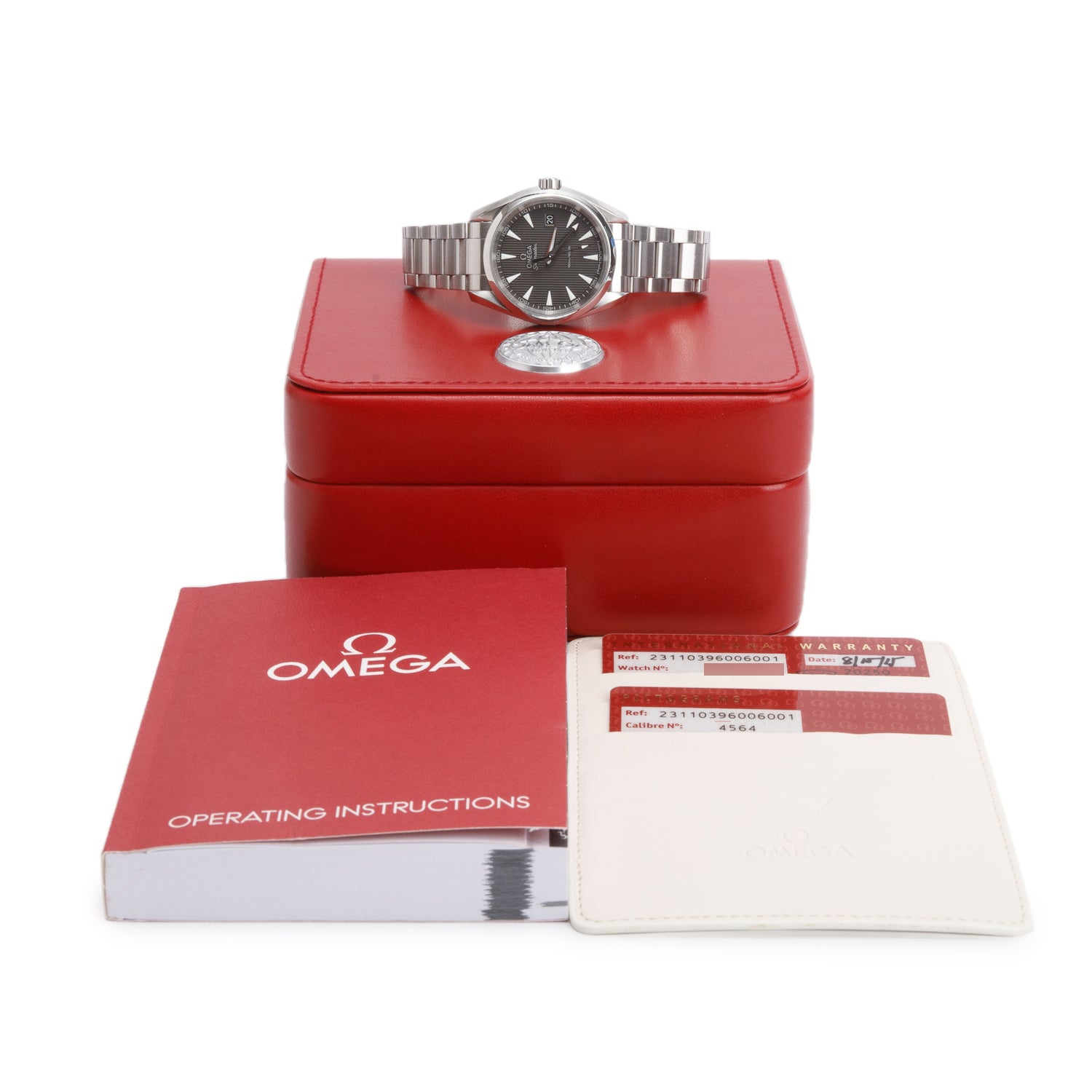 Omega Stainless Steel Seamaster Aqua Terra 150M 38.5 MM Quartz Watch Grey Dial w/ Box & Papers