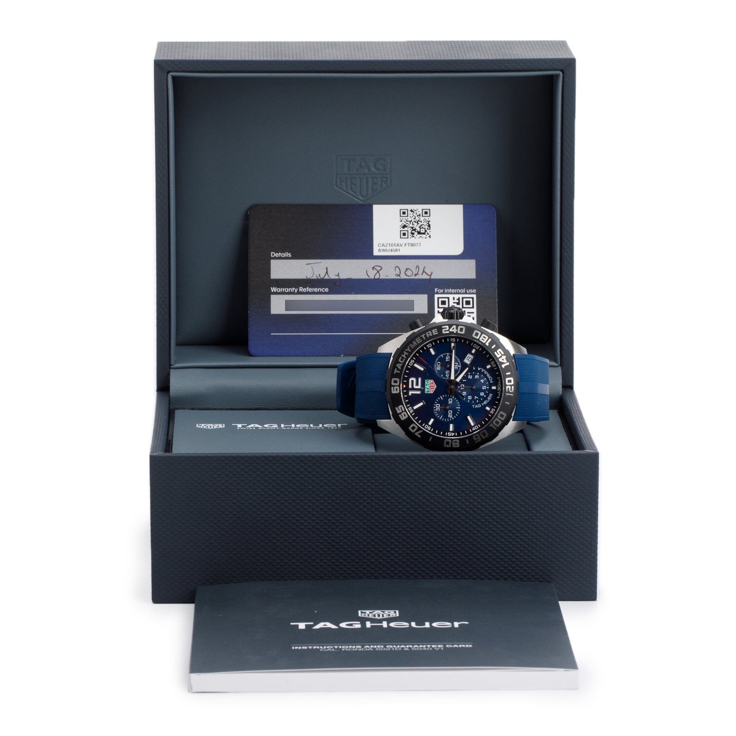 Tag Heuer 2024 Stainless Steel Formula 1 43 MM Chronograph Quartz Watch Blue Dial CAZ101AV w/ Box & Papers