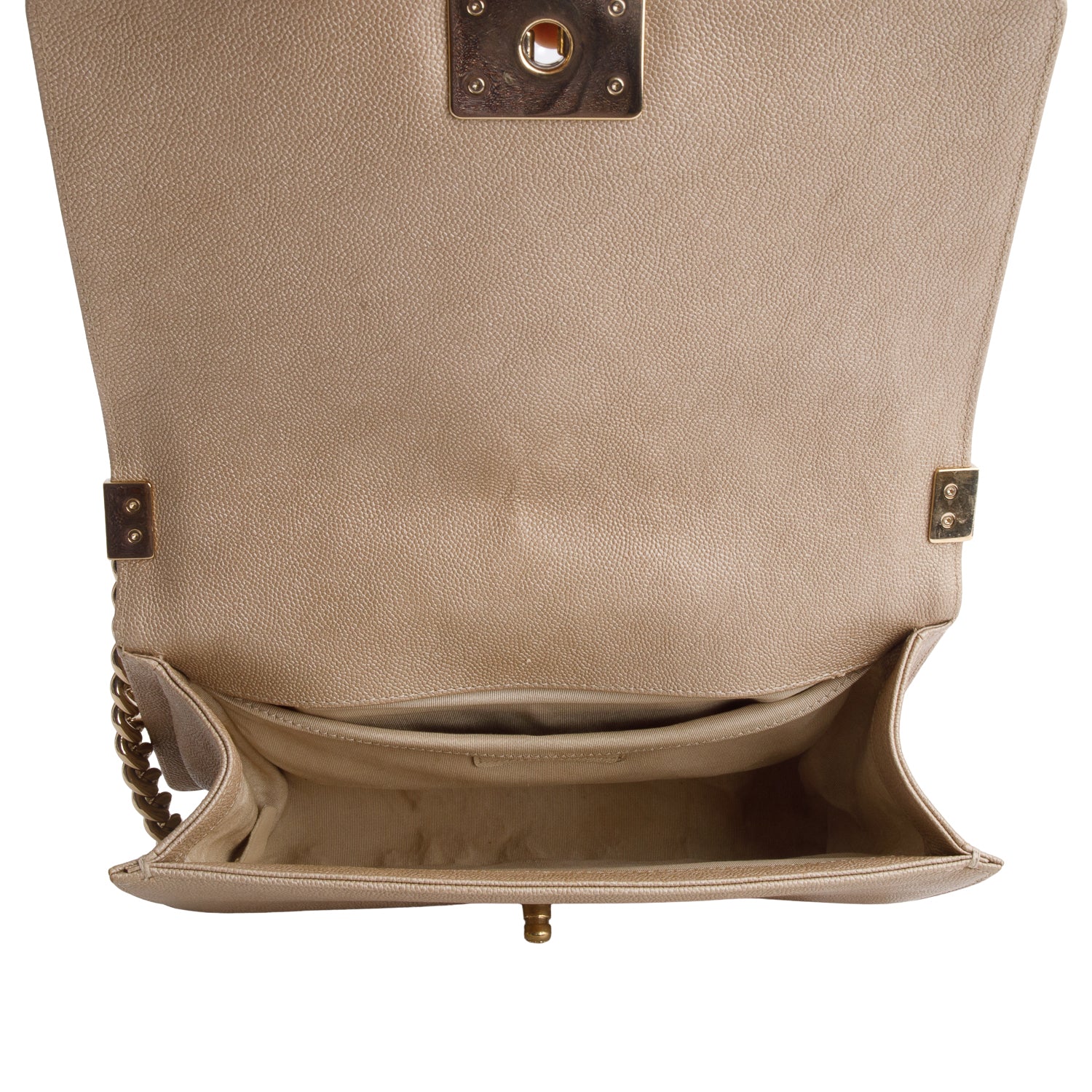 Chanel Beige Caviar Chevron Quilted Medium Boy Bag
