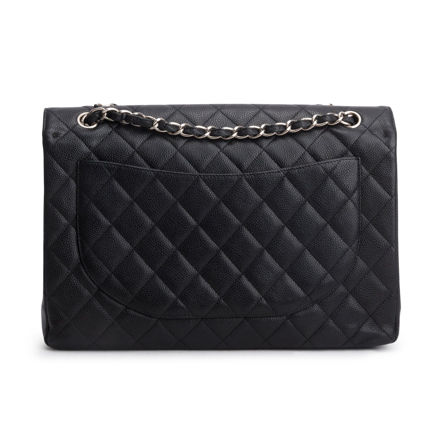 Chanel Black Caviar Quilted Maxi Single Flap