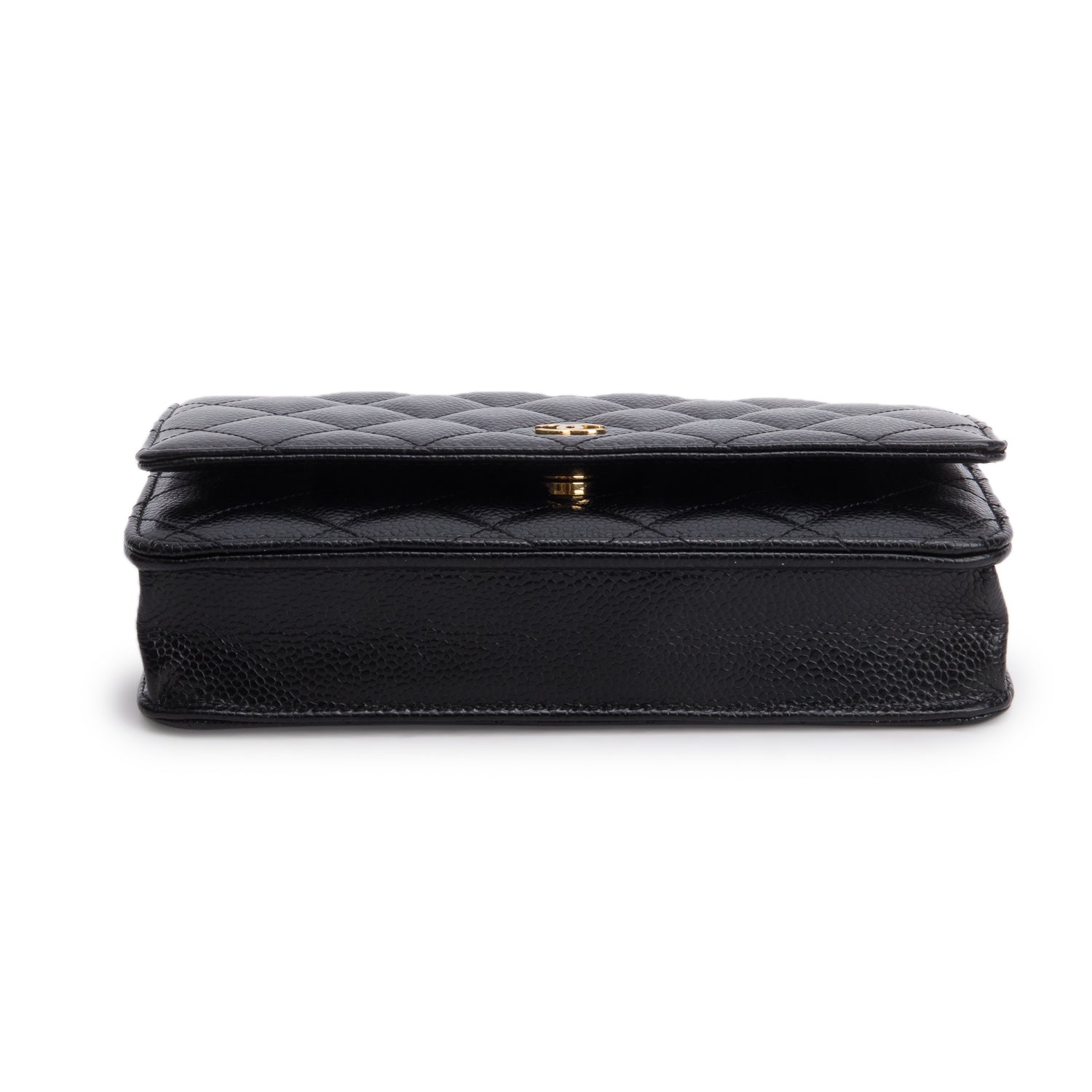 Chanel 2023 Black Caviar Quilted Classic Wallet on Chain w/ Box & Receipt
