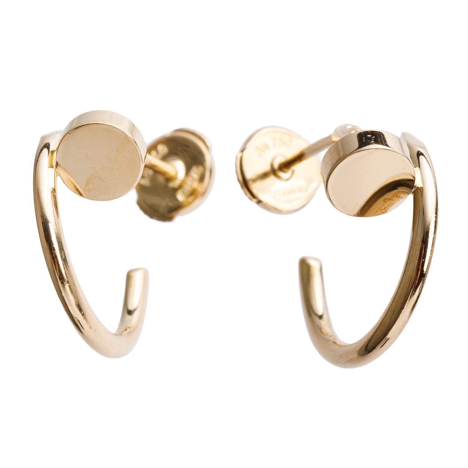 Cartier 2022 18k Yellow Gold Juste un Clou Hoop Earrings, Small Model w/ Box, Receipt & Certificate