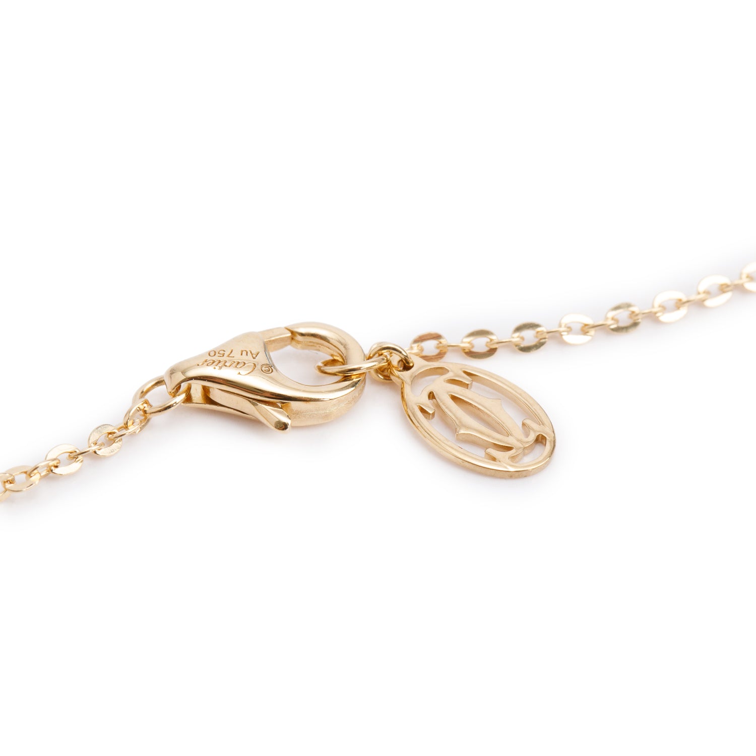 Cartier 2024 18k Yellow, White & Rose Gold Half Paved Diamond Trinity Pendant Necklace, Small Model w/ Box, Receipt & Certificate