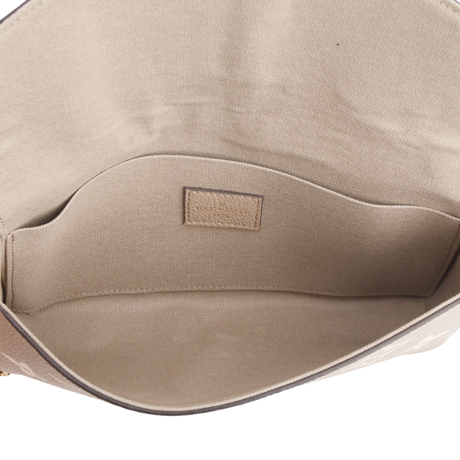 Louis Vuitton 2023 Tourterelle Monogram Empreinte Leather Felicie Pochette w/ Box, Inserts & Receipt