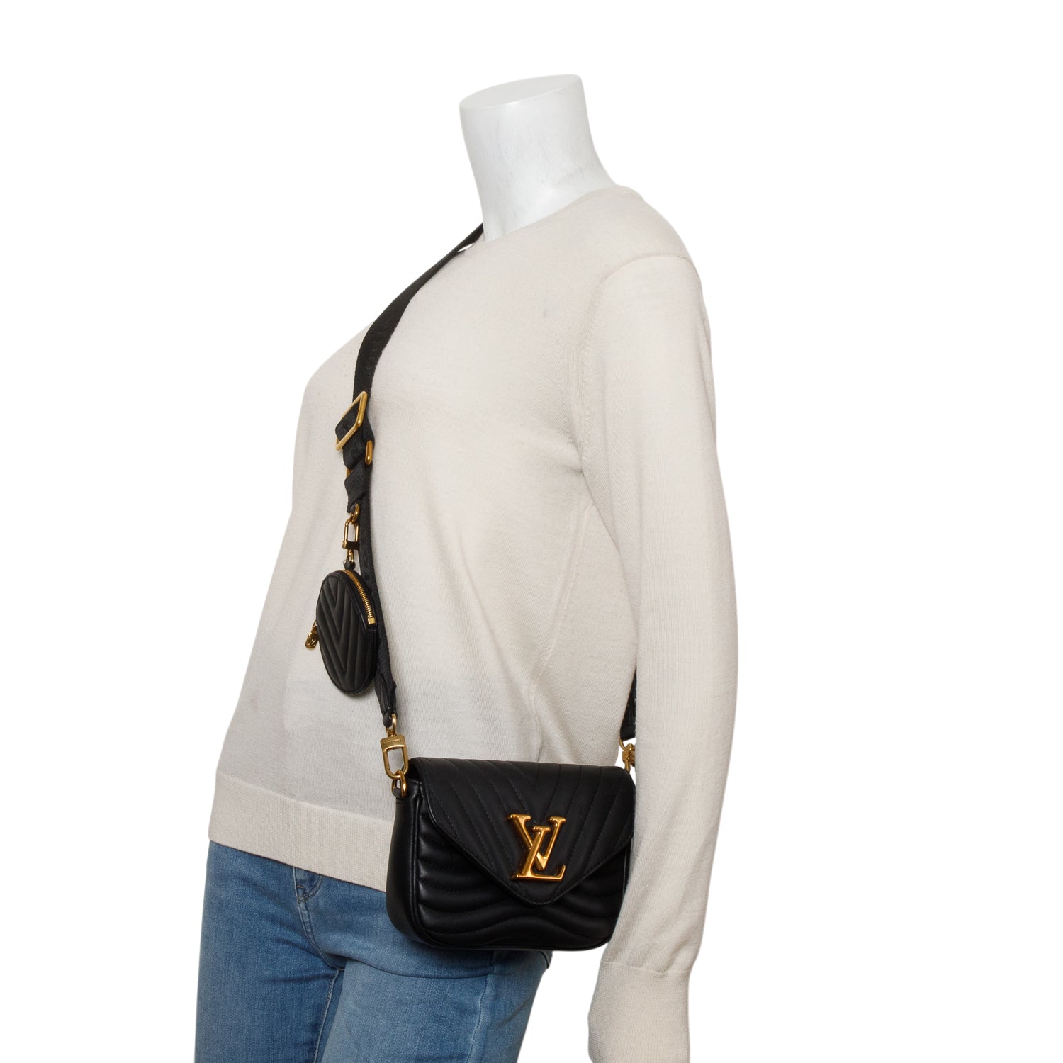 Louis Vuitton Black Calfskin New Wave Multi-Pochette w/ Box & Straps