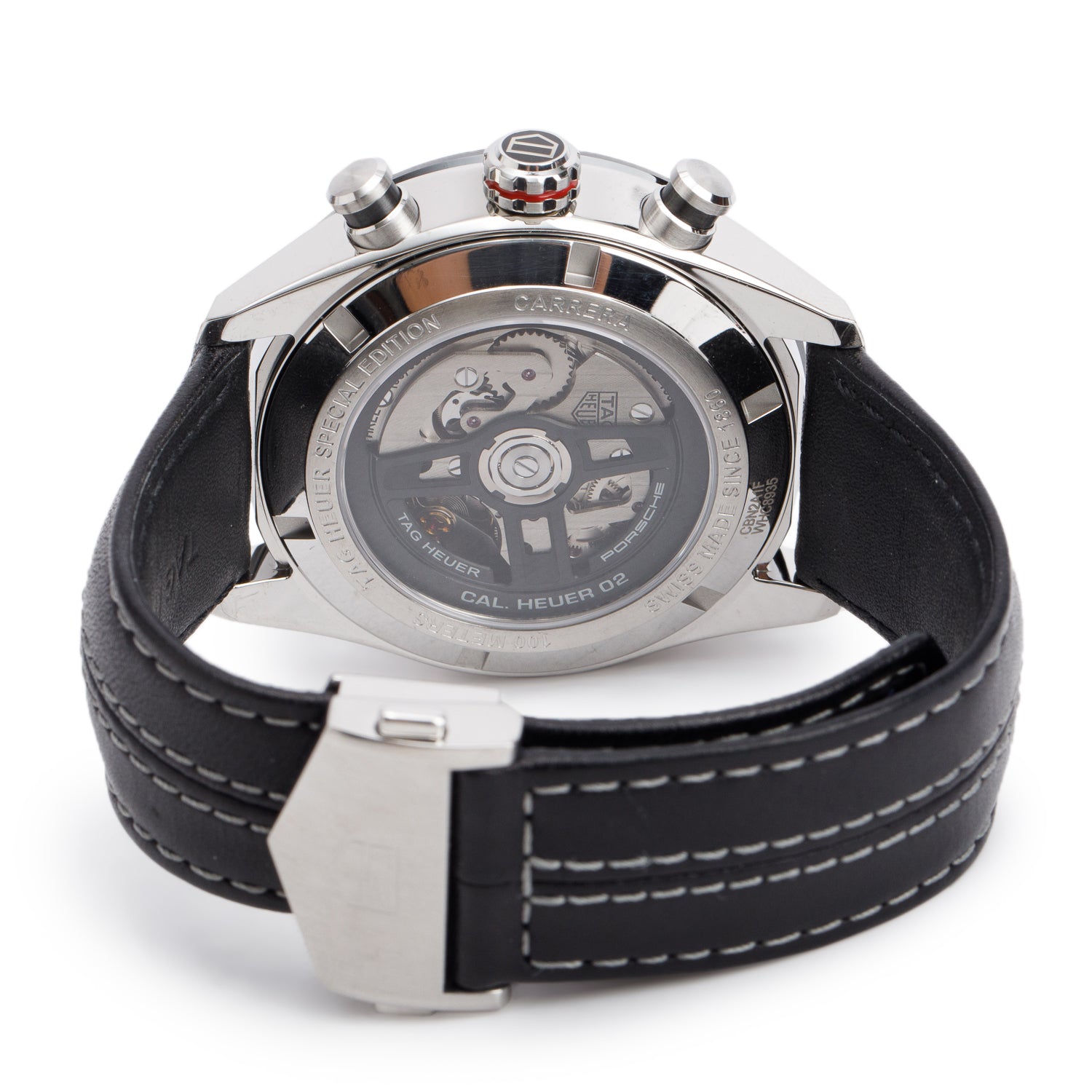 Tag Heuer Stainless Steel & Ceramic Carrera Porsche 44 MM Automatic Chronograph Watch Black Dial CBN2A1F w/ Box & Papers