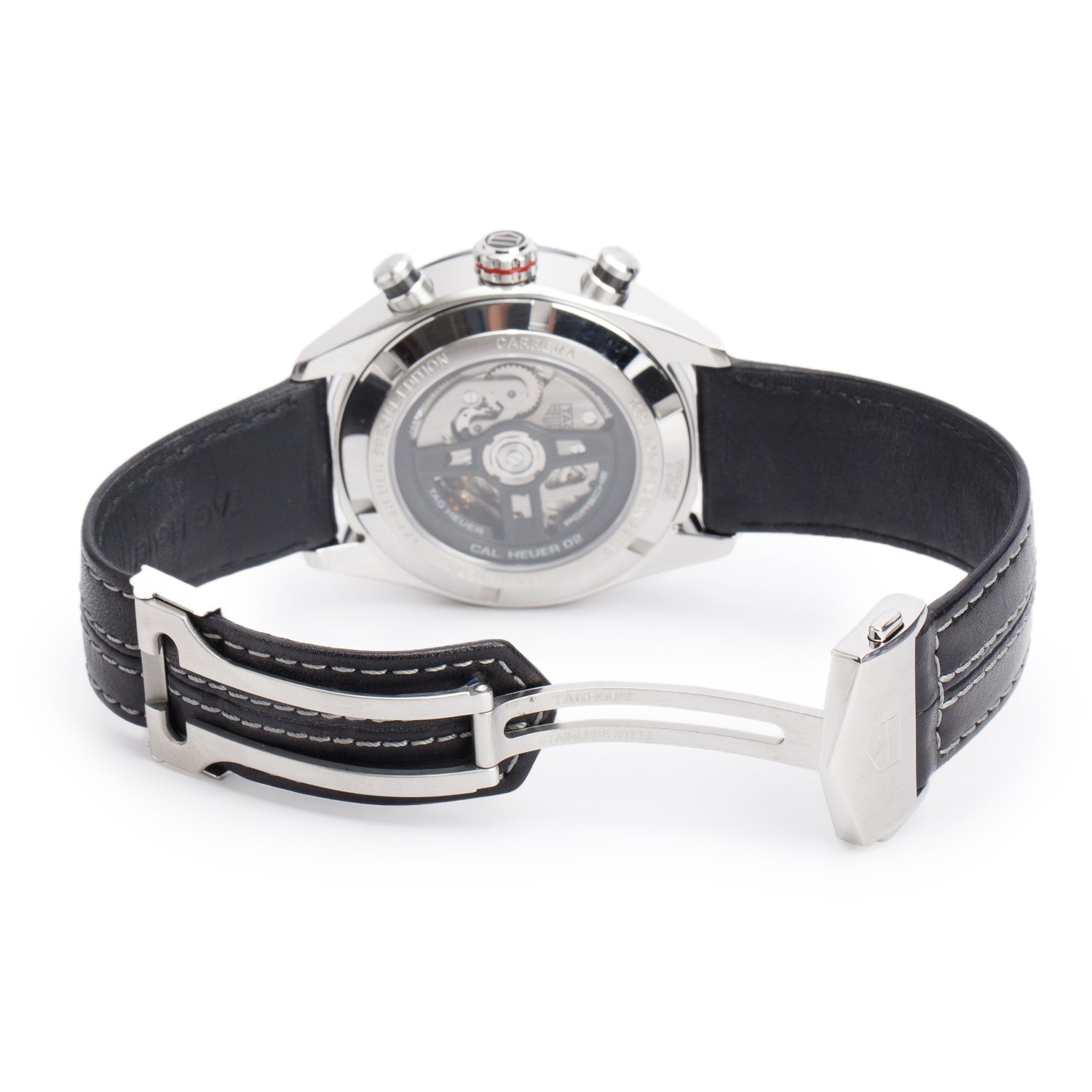 Tag Heuer Stainless Steel & Ceramic Carrera Porsche 44 MM Automatic Chronograph Watch Black Dial CBN2A1F w/ Box & Papers