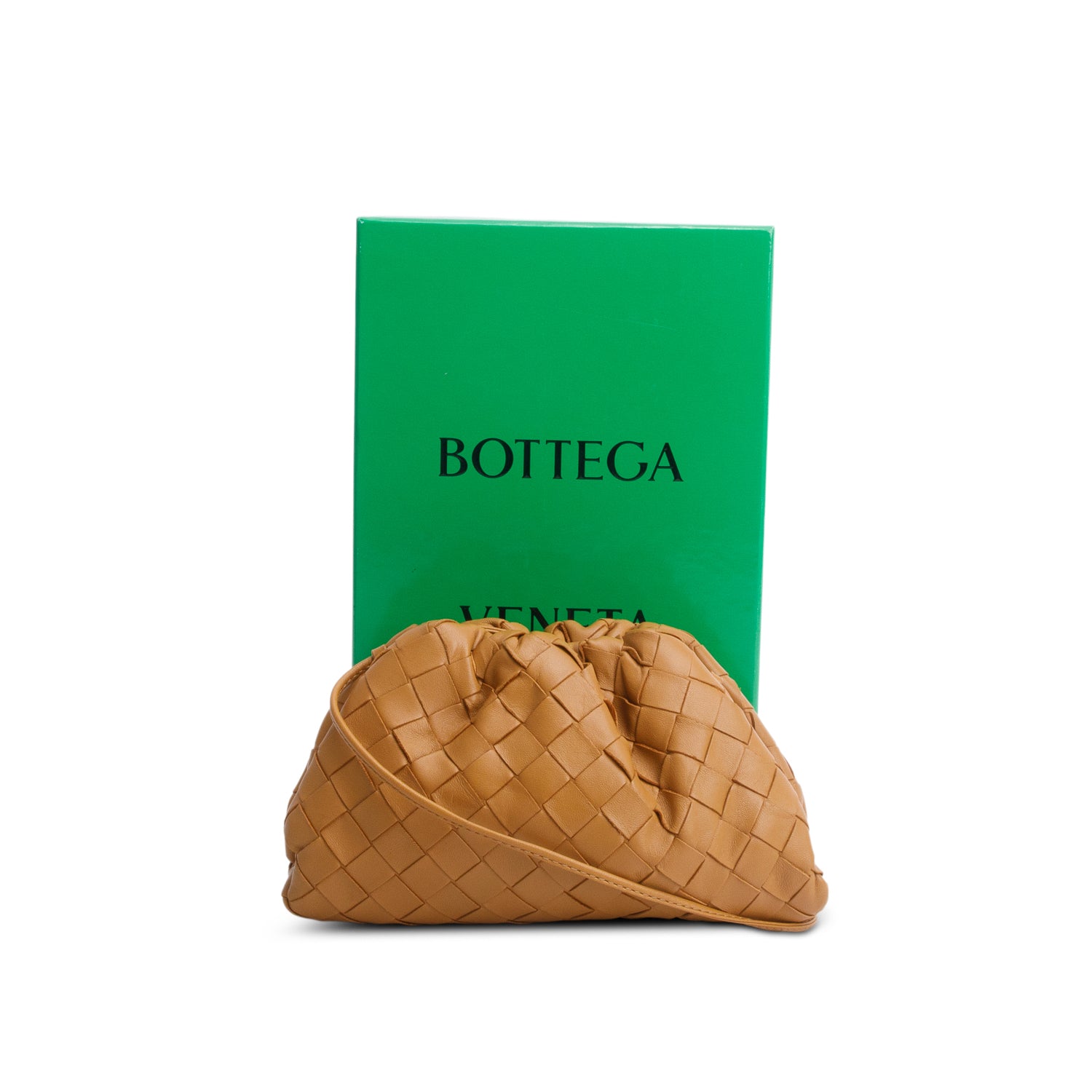 Bottega Veneta Brown Nappa Intrecciato Leather The Mini Pouch w/ Box