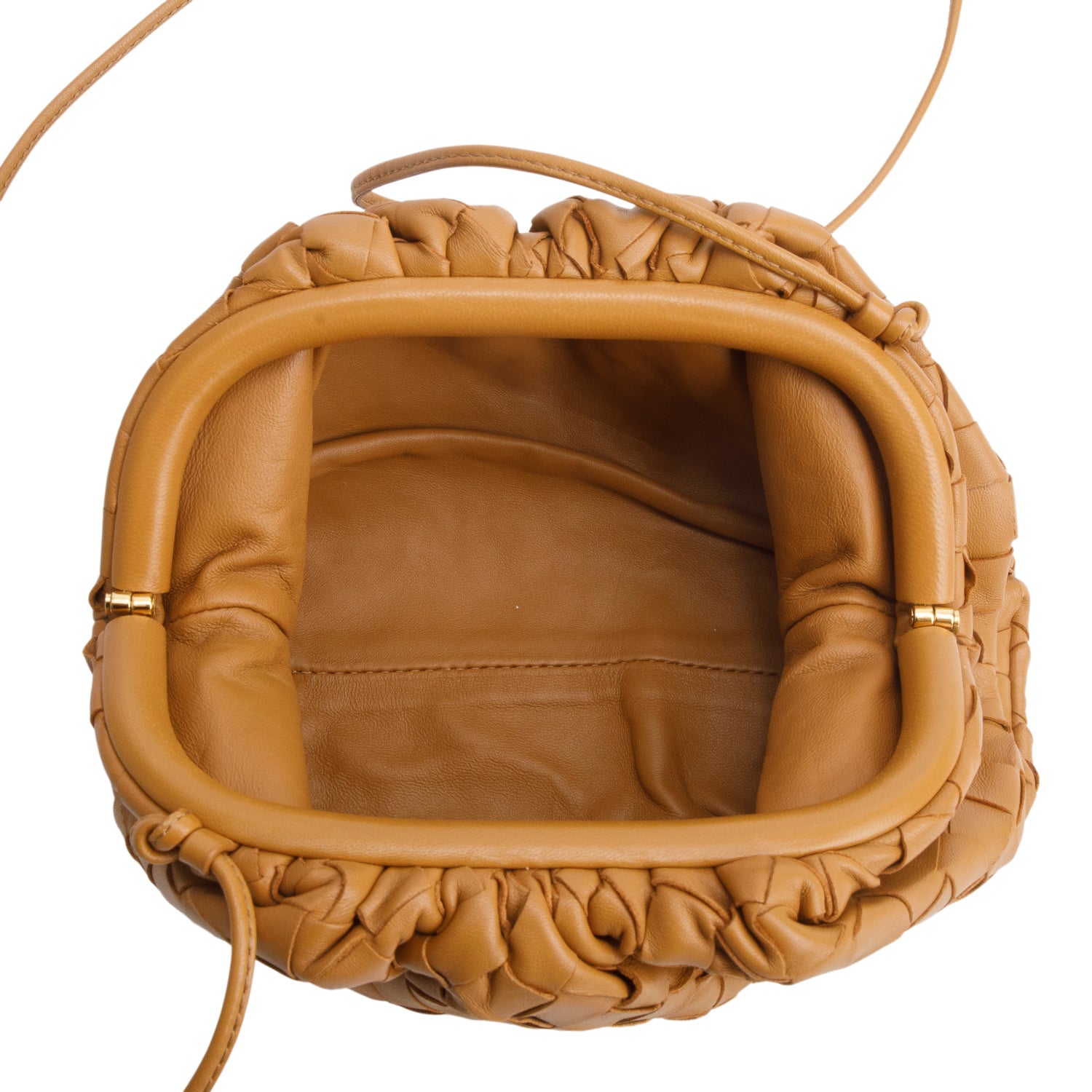 Bottega Veneta Brown Nappa Intrecciato Leather The Mini Pouch w/ Box