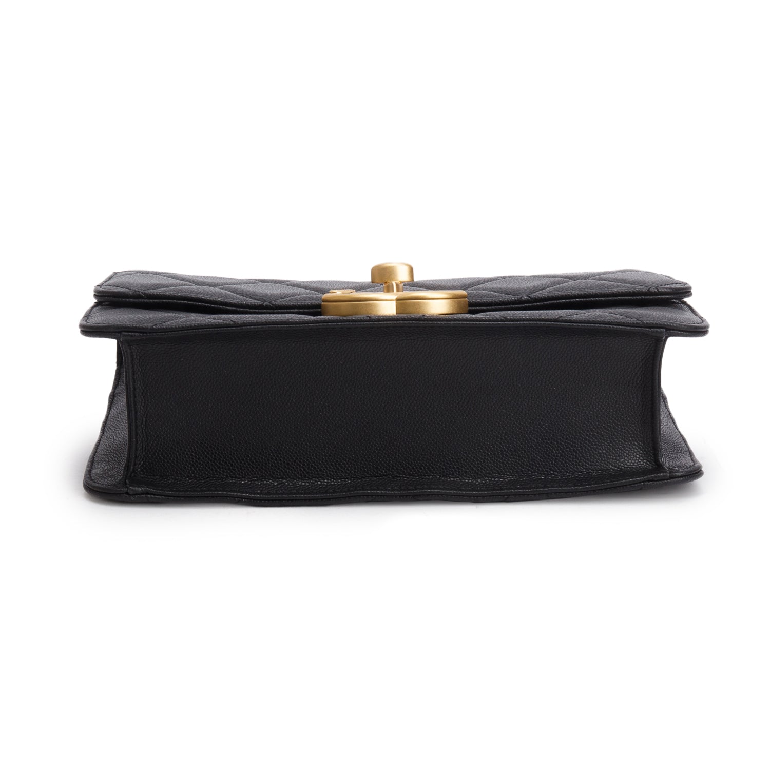 Chanel Black Caviar Quilted Chunky Chain Single Flap Bag