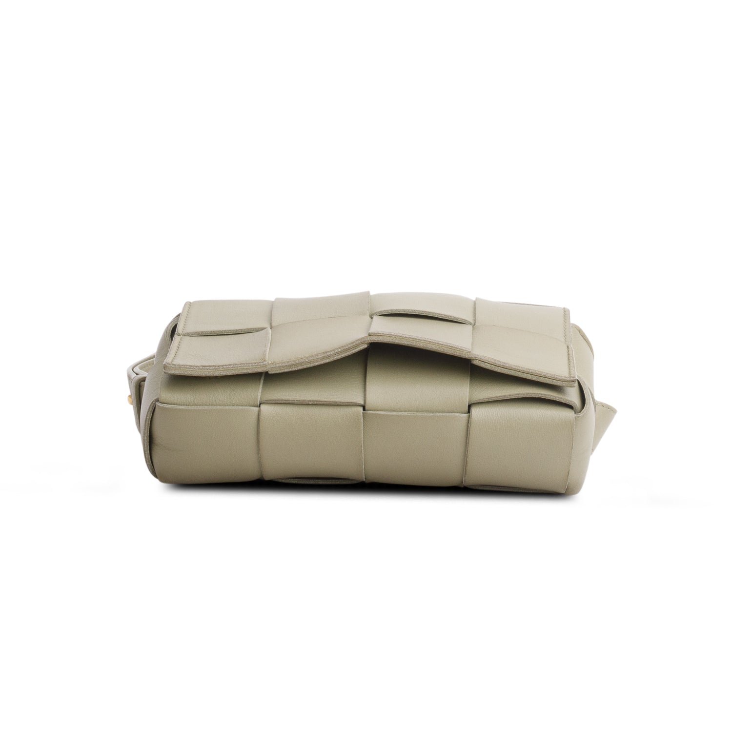 Bottega Veneta Green Paper Calfskin Intrecciato Cassette Belt Bag