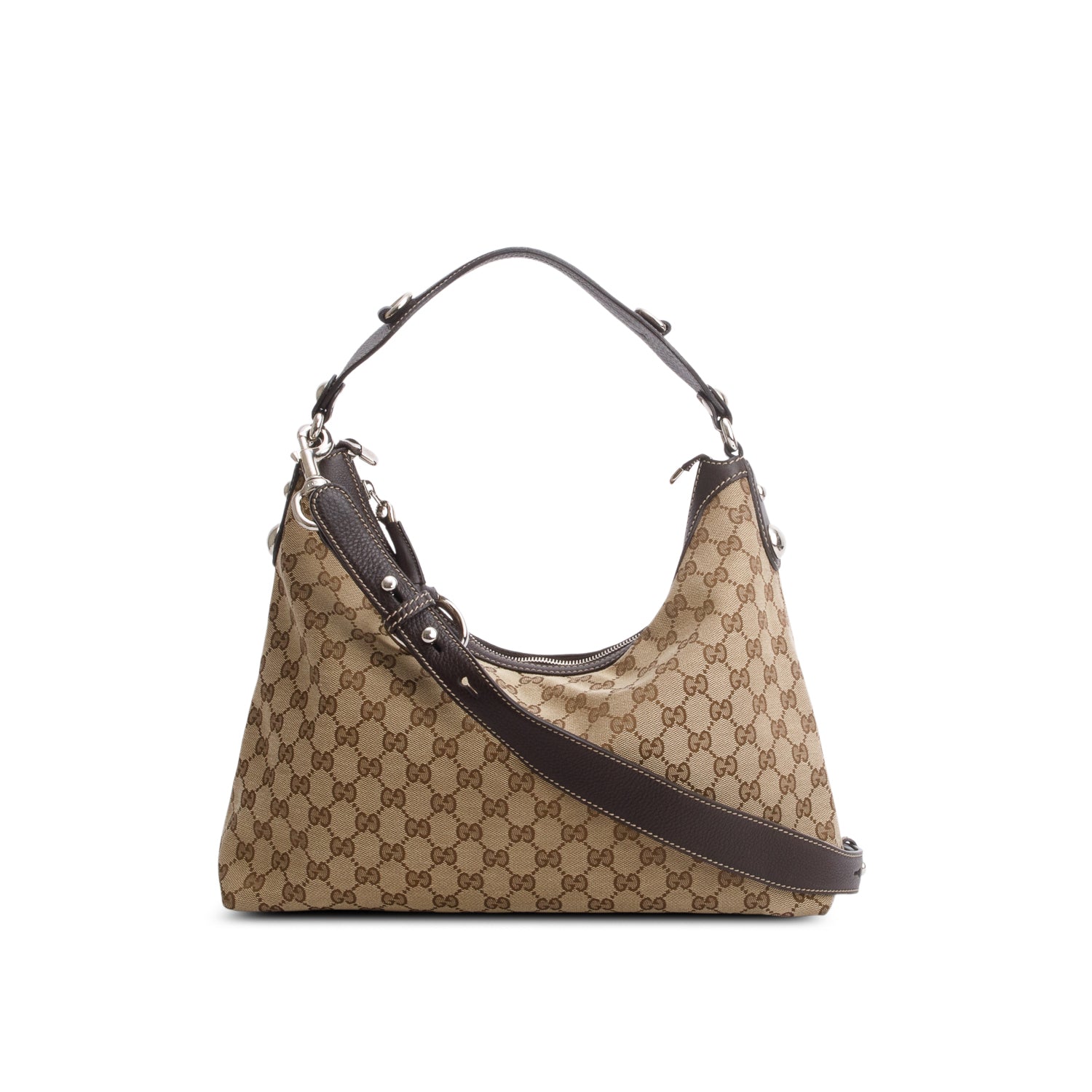 Gucci Monogram Medium Icon Bit Hobo w/ Strap