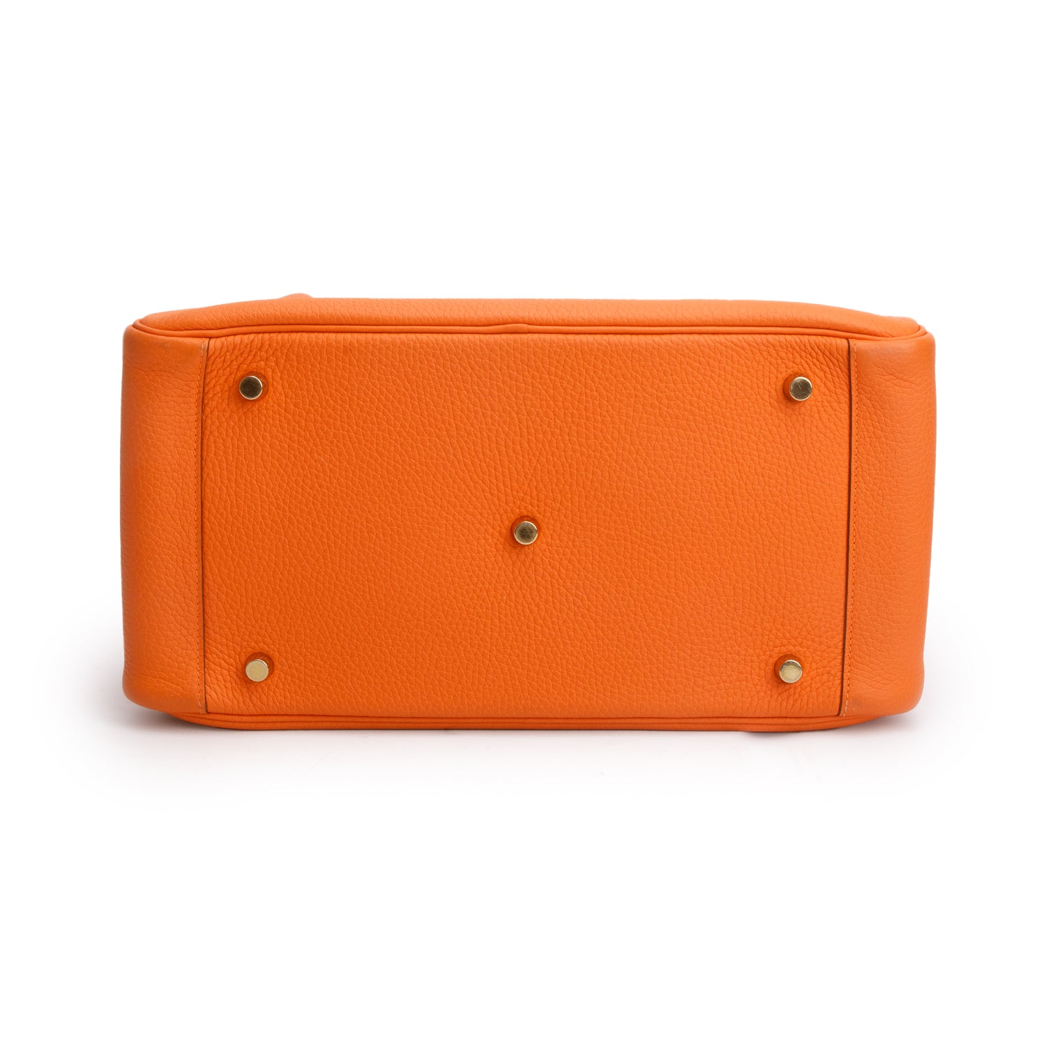Hermes Orange Taurillon Clemence Leather Lindy 34 w/ Box