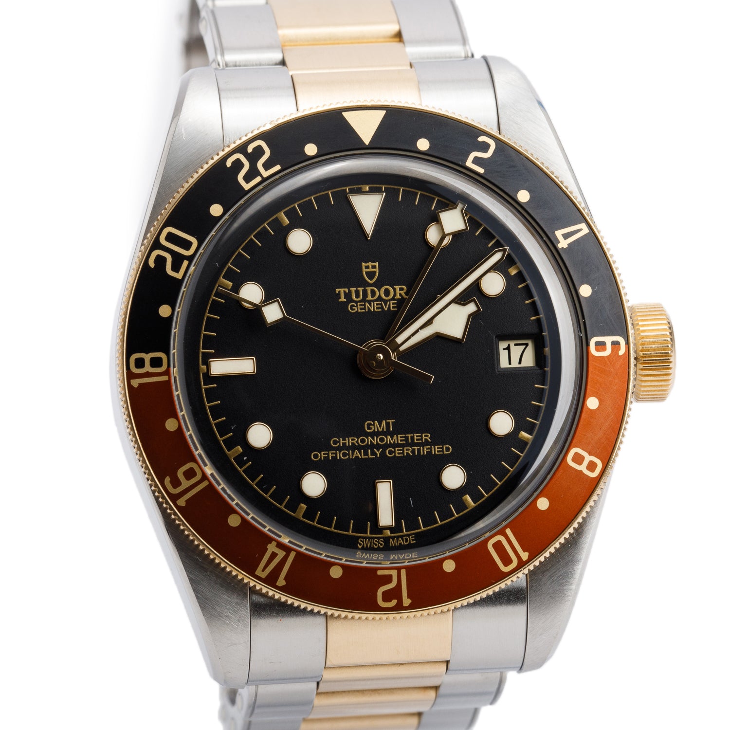 Tudor Stainless Steel Black Bay 'Root Beer' GMT 41 MM Automatic Watch Black Dial 79833MN w/ Box