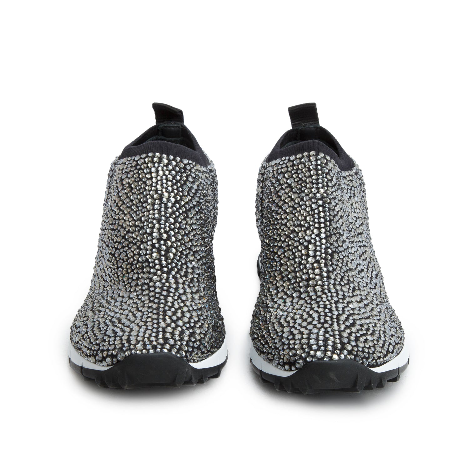 Jimmy Choo Black Knit Norway Crystal Sock Sneakers, Women's Size 39 w/ Box