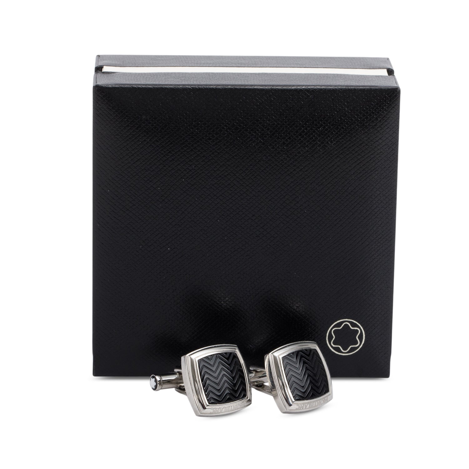 Montblanc Stainless Steel Contemporary Star Logo Cufflinks w/ Box