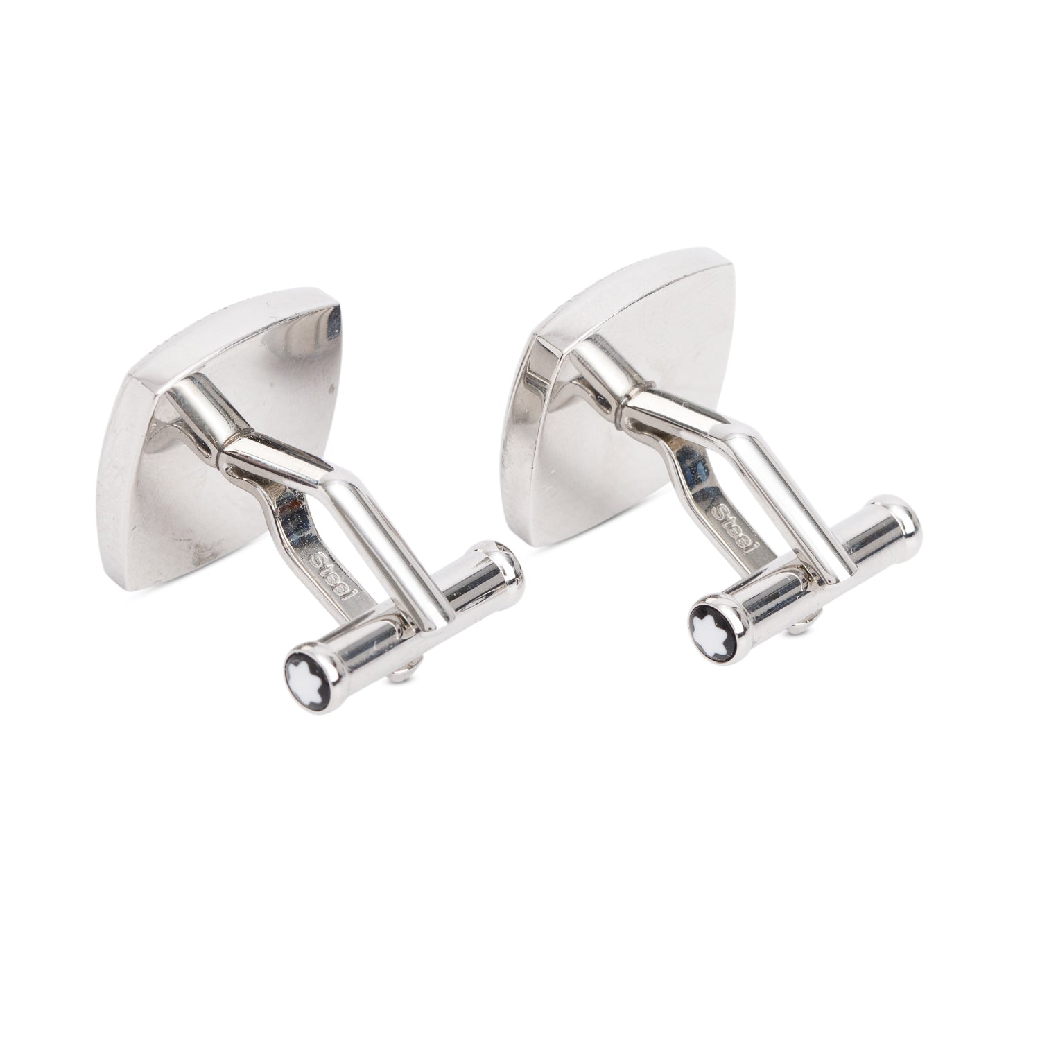 Montblanc Stainless Steel Contemporary Star Logo Cufflinks w/ Box