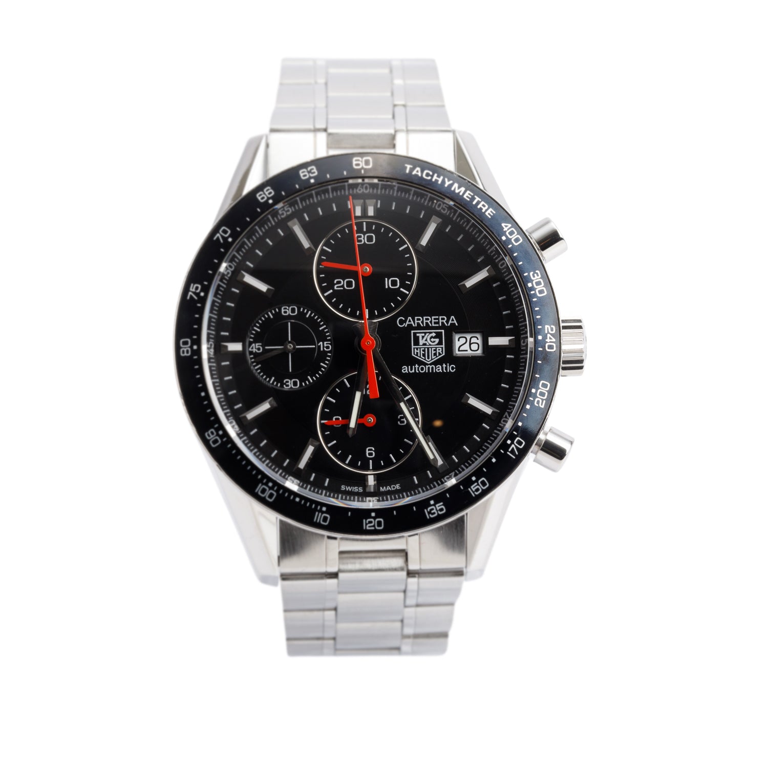 Tag Heuer Stainless Steel Carrera Calibre 16 41 MM Automatic Chronograph Watch CV2014-3 w/ Box & Papers