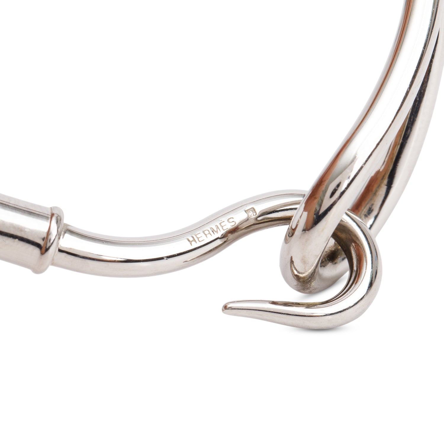 Hermes Palladium Plated Brown Swift Calfskin Leather Jumbo H Bracelet