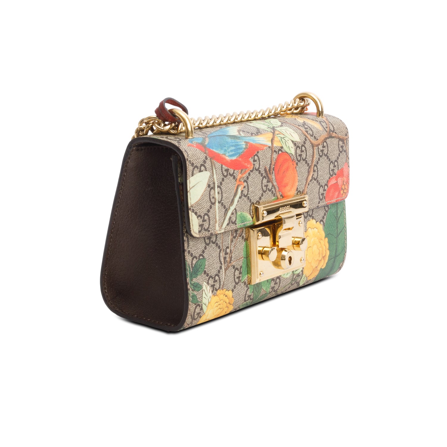 Gucci GG Supreme Tian Small Padlock Chain Shoulder Bag