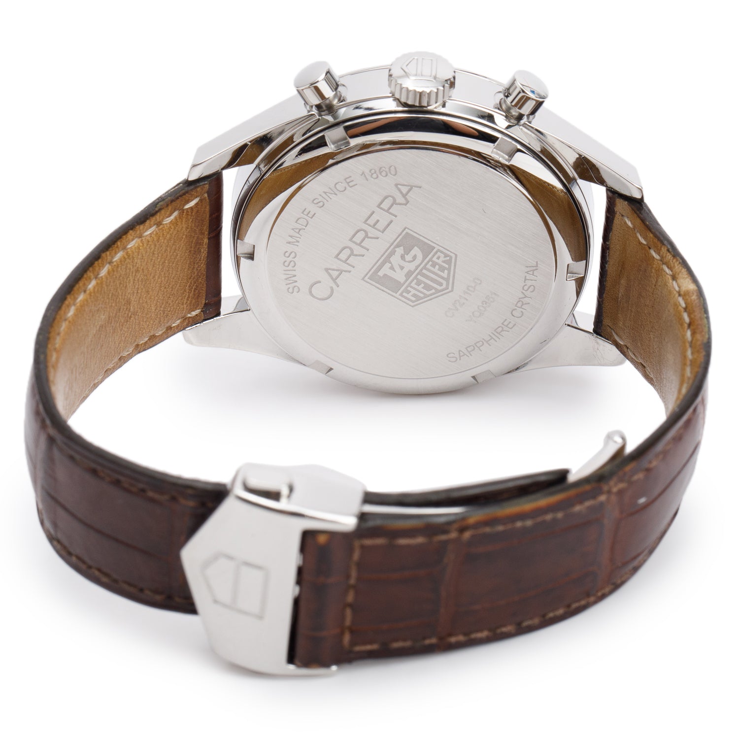 Tag Heuer Stainless Steel Carrera 39 MM Calibre 17 Automatic Chronograph Watch Silver Dial CV2110