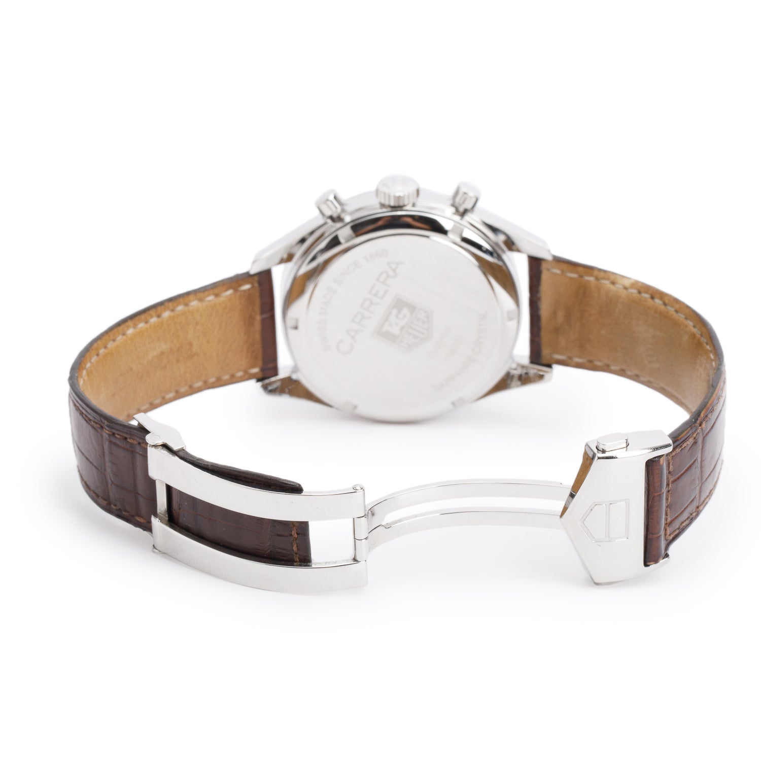Tag Heuer Stainless Steel Carrera 39 MM Calibre 17 Automatic Chronograph Watch Silver Dial CV2110