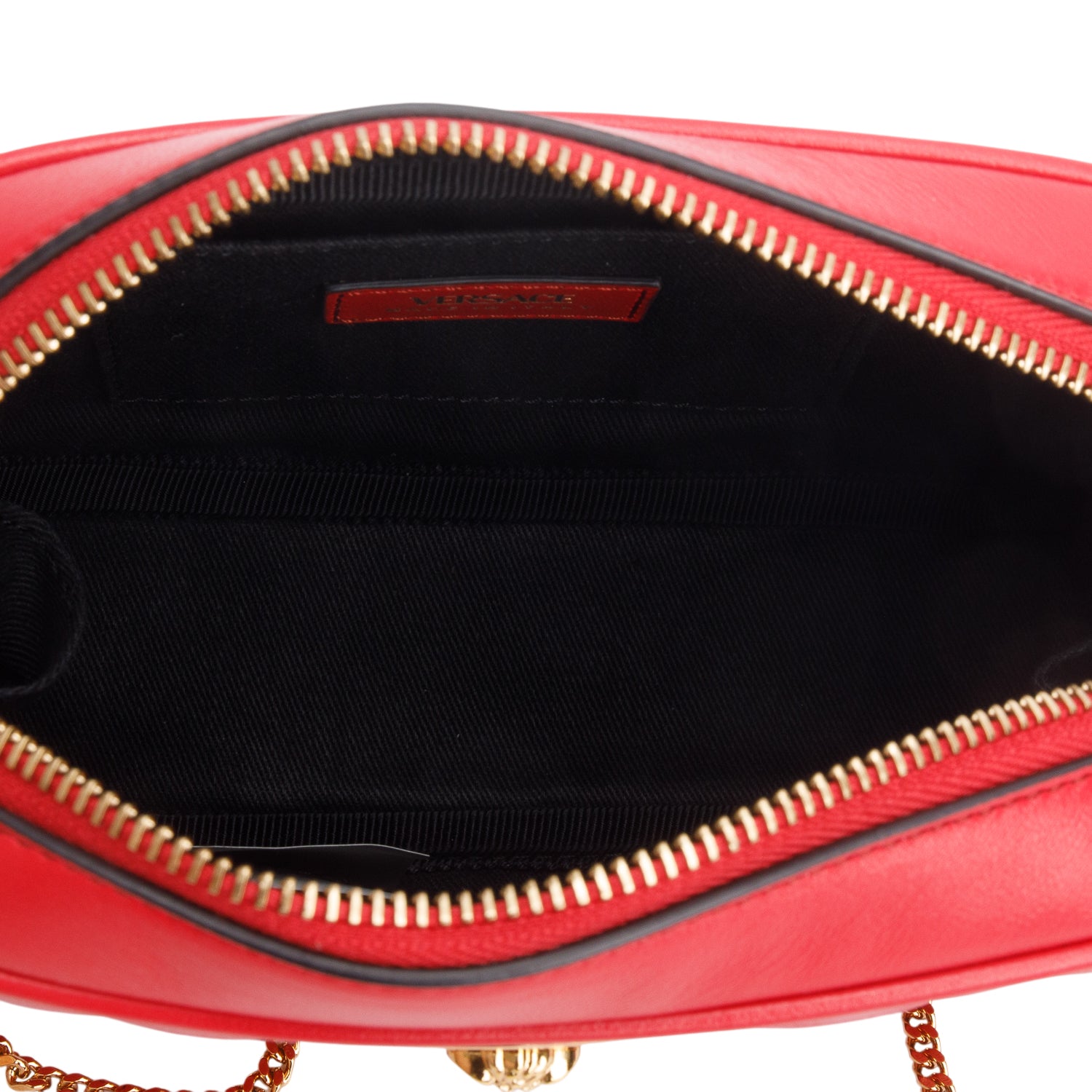 Versace Red Lambskin Quilted Convertible Belt Bag w/ Straps & Box