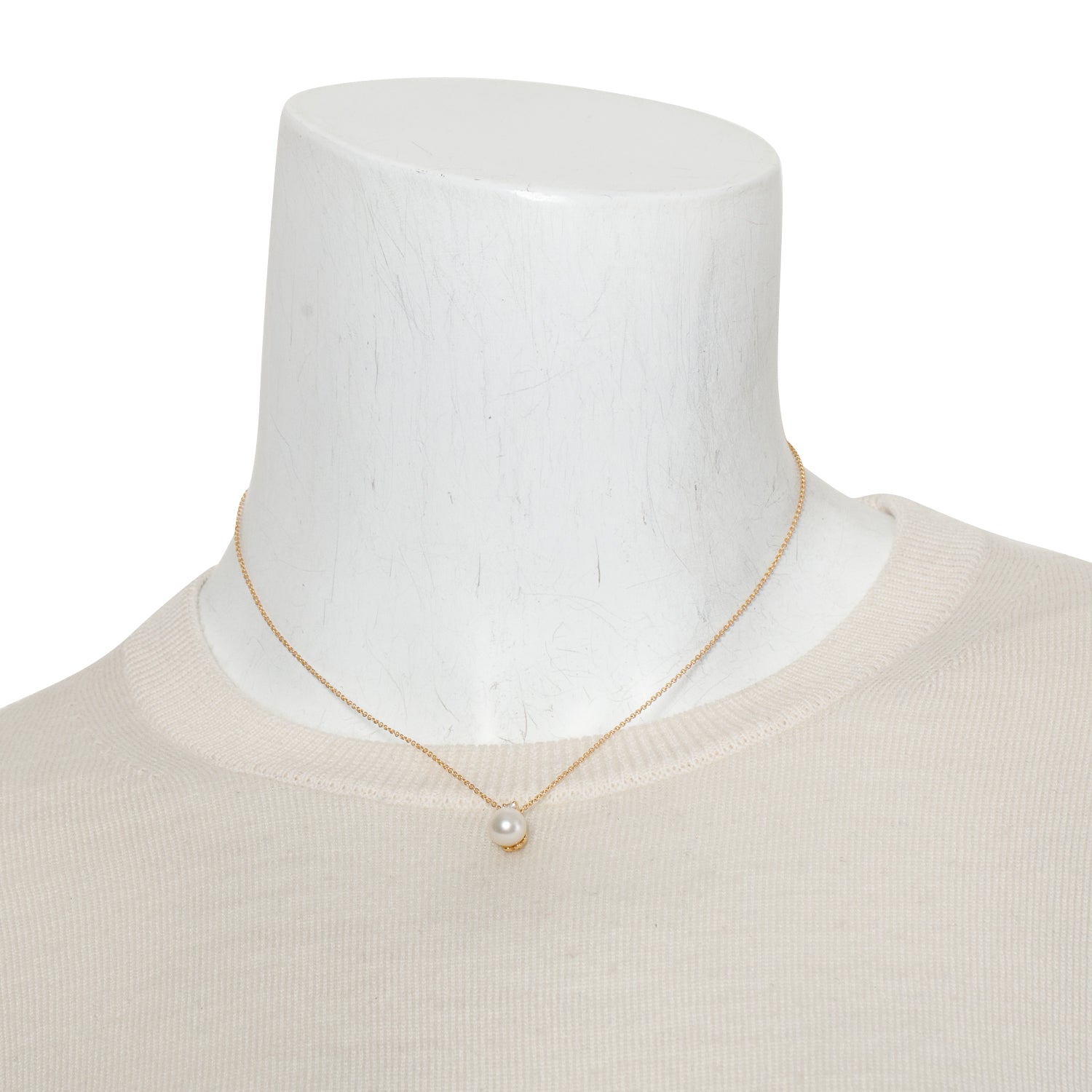 Tiffany & Co. 18k Yellow Gold Diamond Signature Pearl Pendant Necklace w/ Box