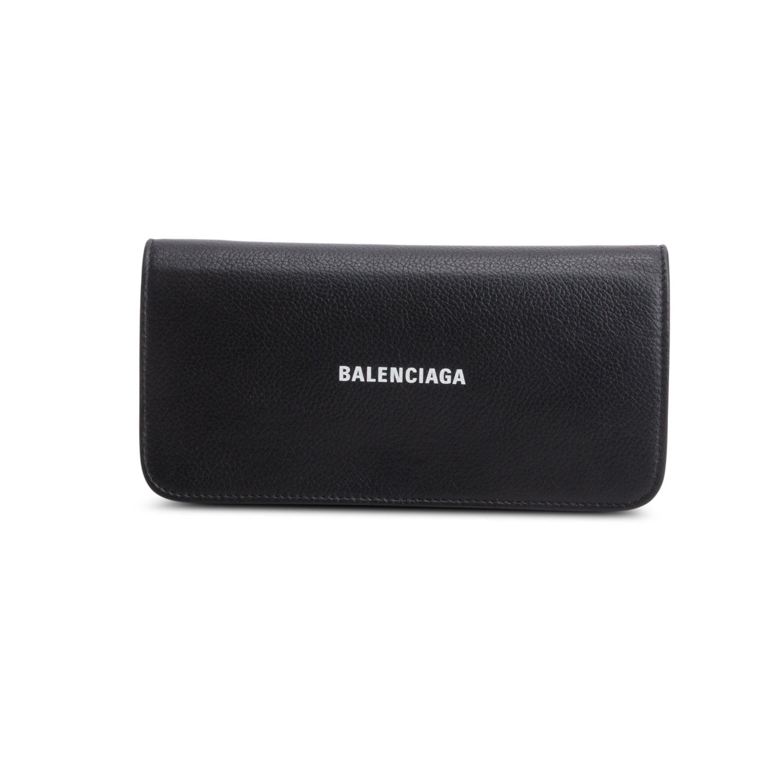 Balenciaga Black Leather Phone Holder Wallet on Chain