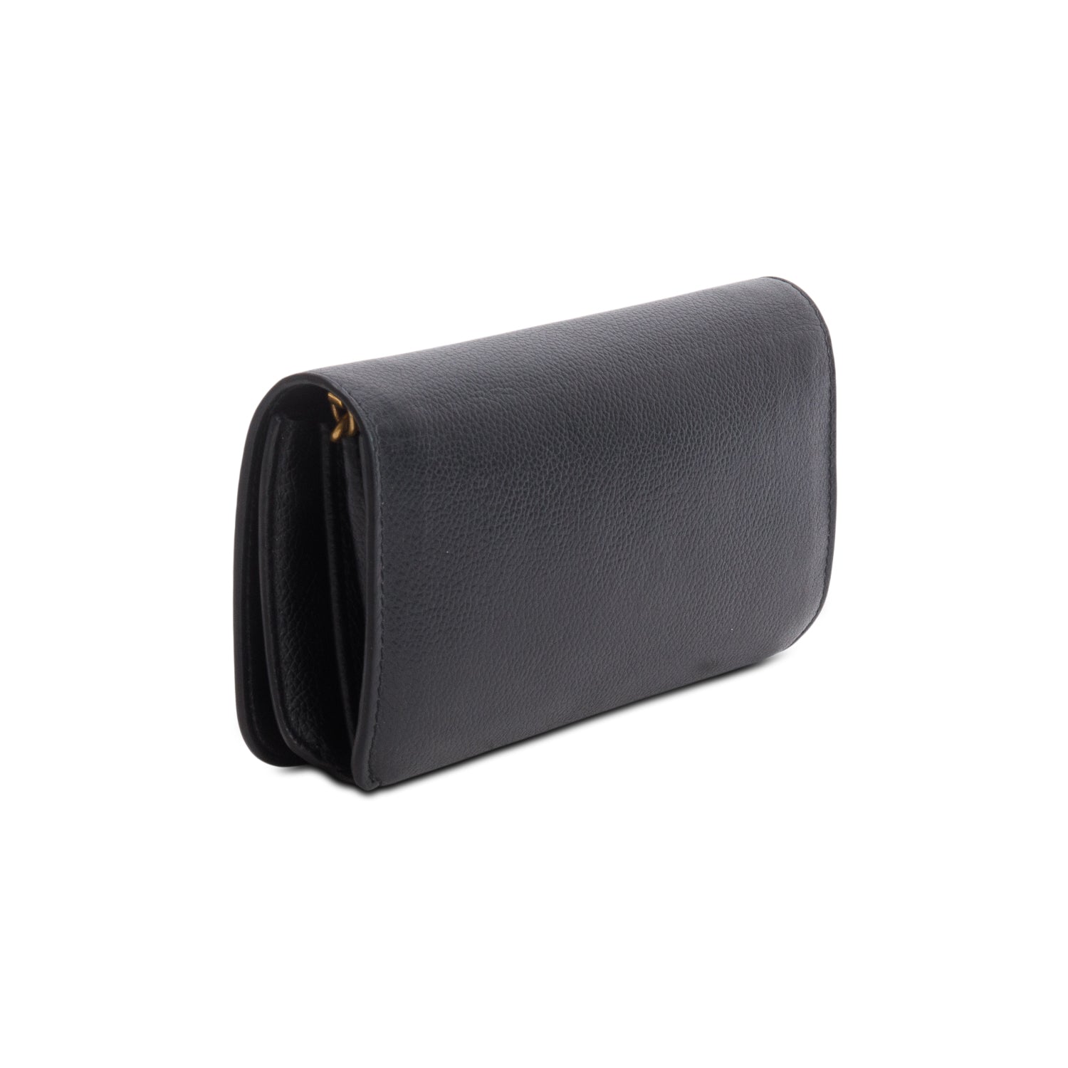 Balenciaga Black Leather Phone Holder Wallet on Chain