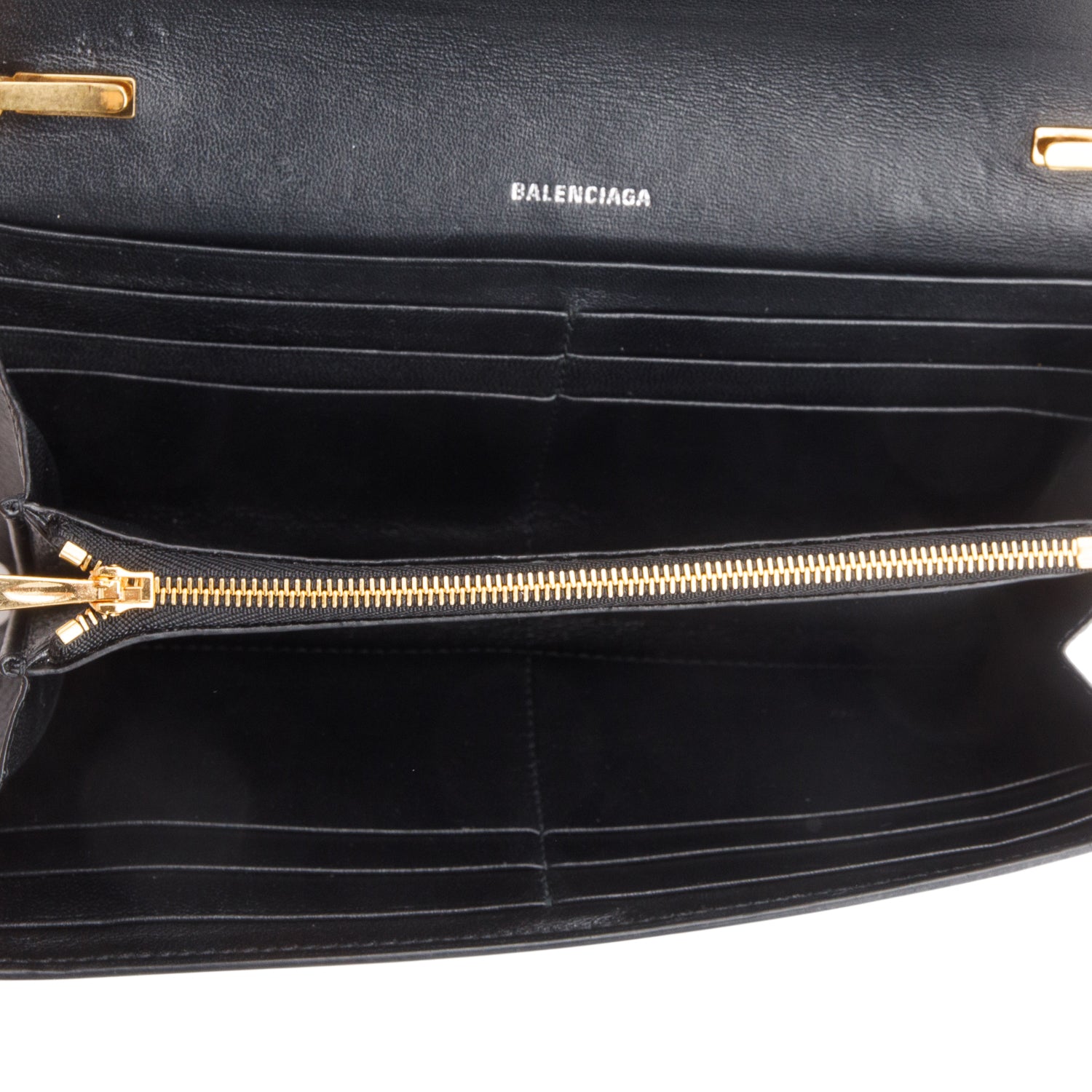 Balenciaga Black Leather Phone Holder Wallet on Chain