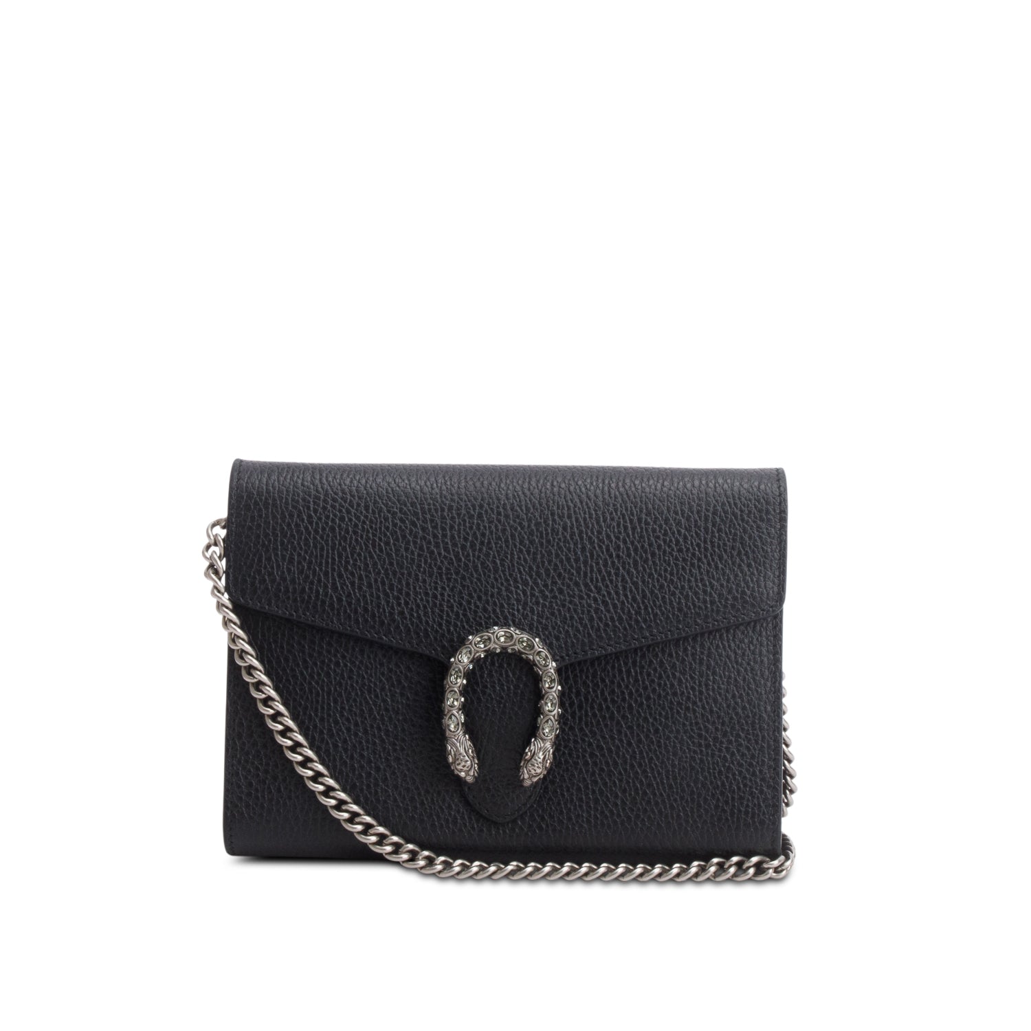 Gucci Black Leather Mini Dionysus Wallet on Chain