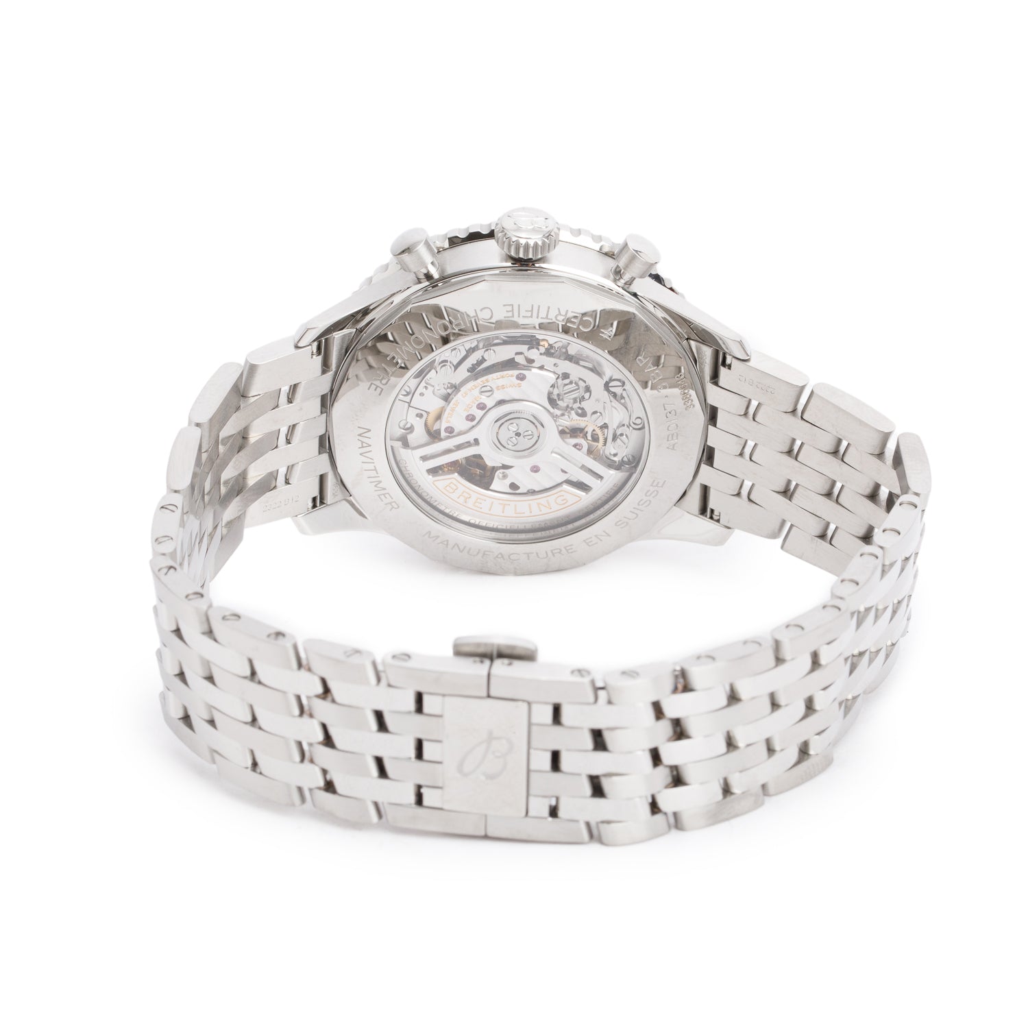 Breitling Stainless Steel Navitimer B01 46 MM Automatic Chronograph Watch Blue Dial AB0137 w/ Box & Papers