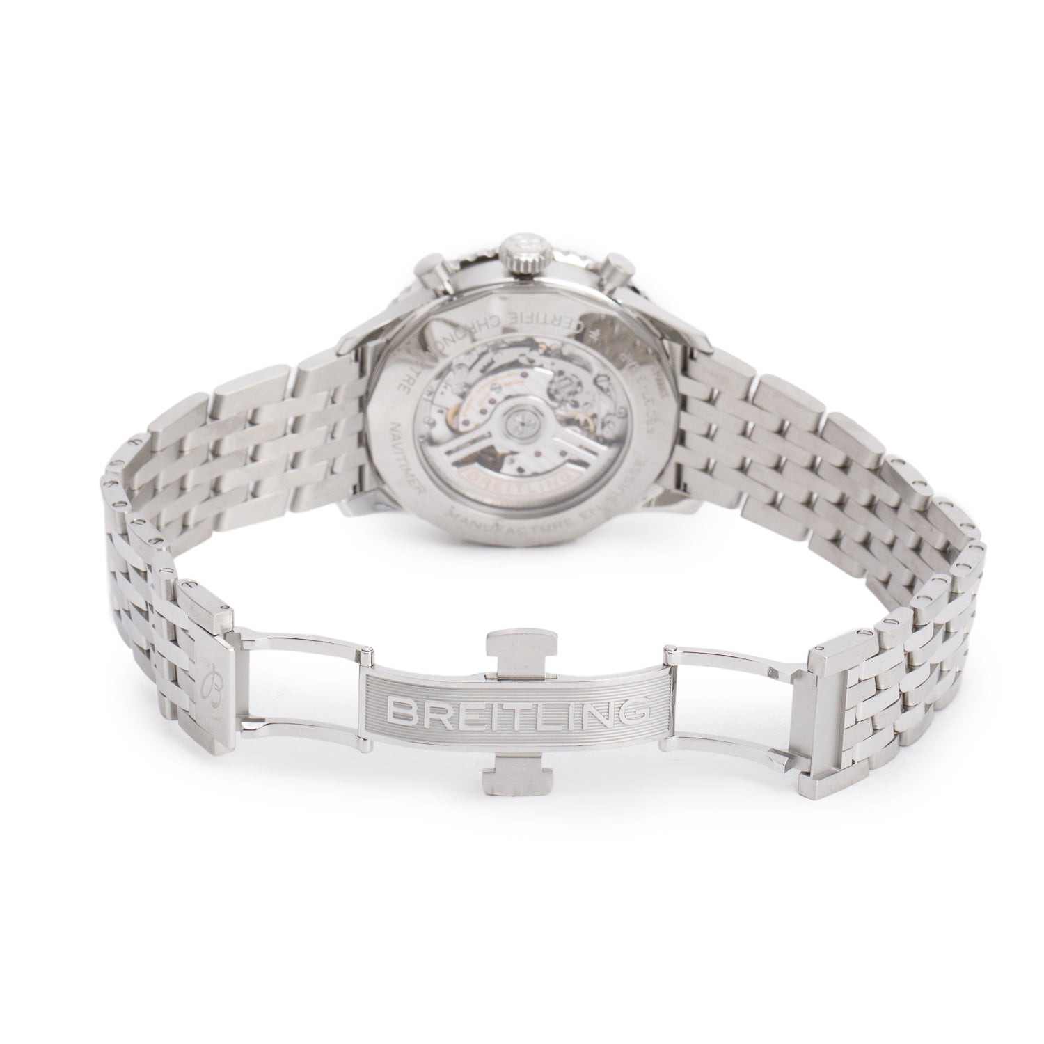 Breitling Stainless Steel Navitimer B01 46 MM Automatic Chronograph Watch Blue Dial AB0137 w/ Box & Papers