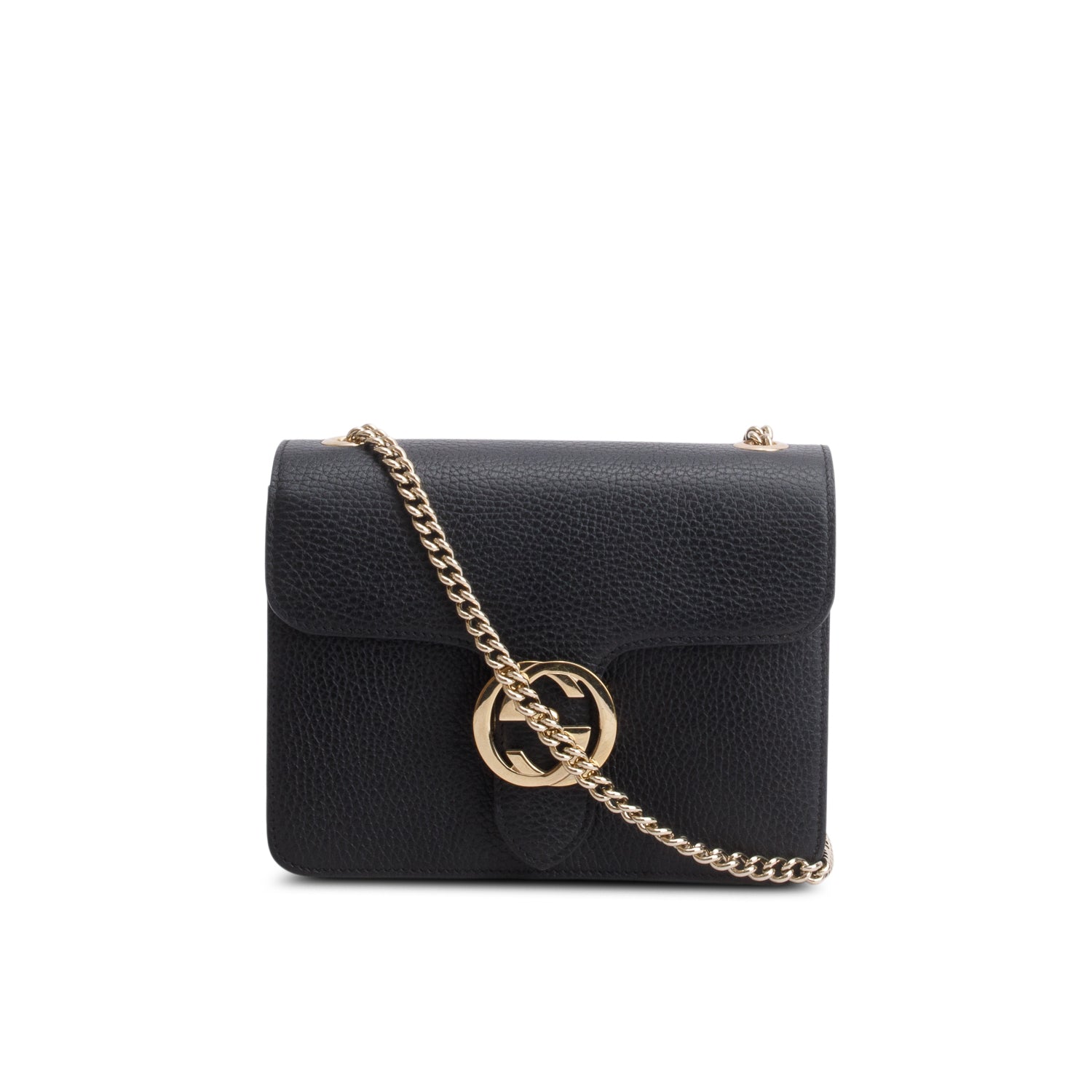 Gucci Black Dollar Calfskin Small Interlocking G Shoulder Bag