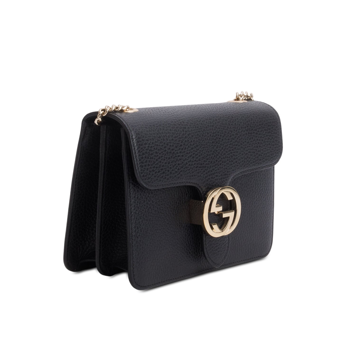 Gucci Black Dollar Calfskin Small Interlocking G Shoulder Bag