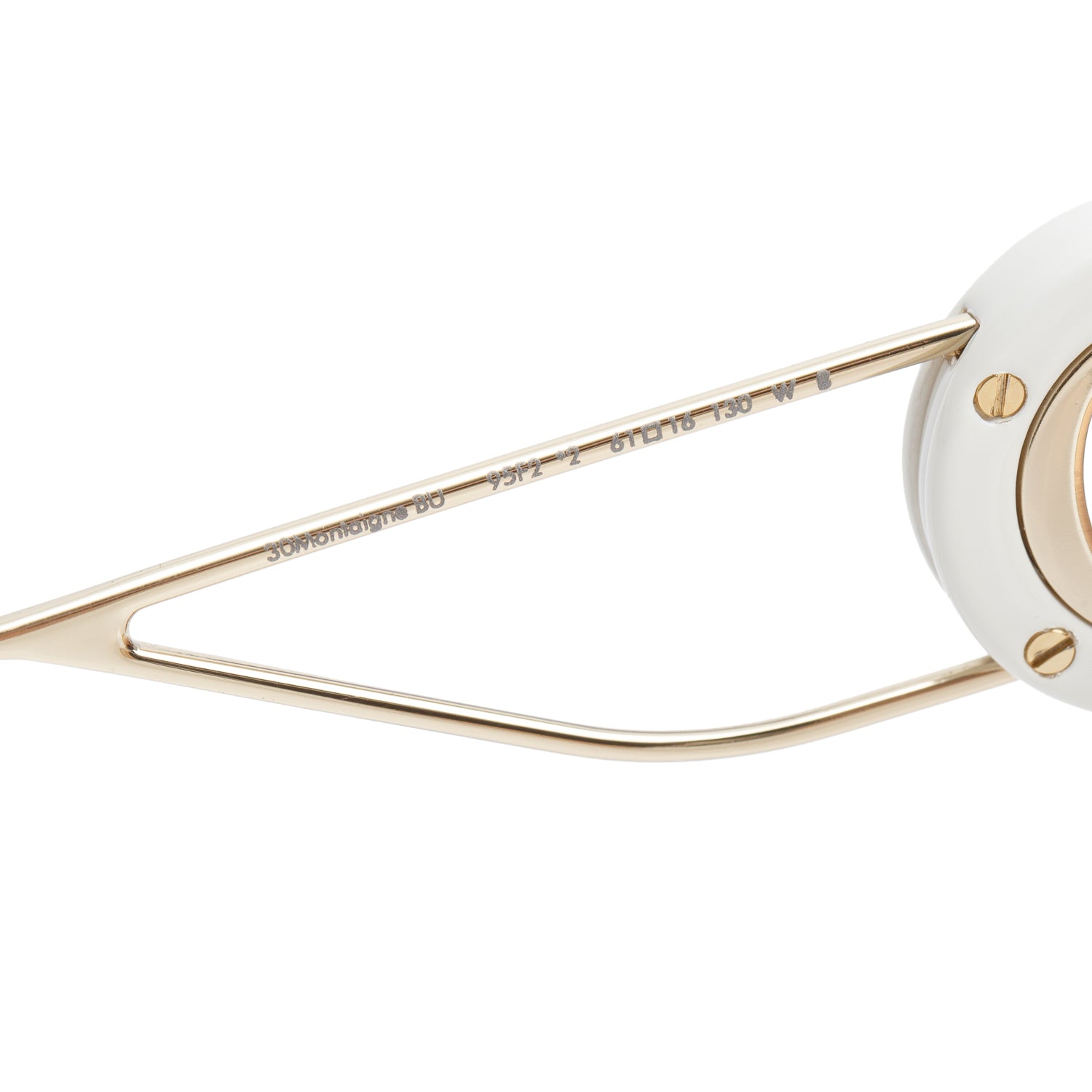 Christian Dior White Acetate 30Montaigne SU Oversize Sunglasses w/ Case